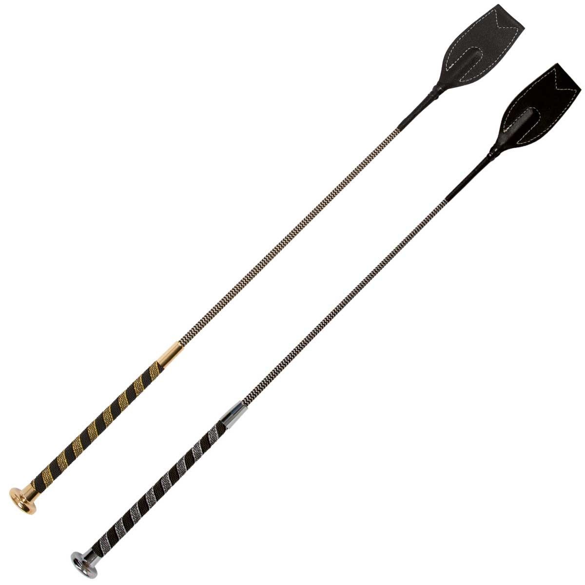 Covalliero Springgerte mit Klatsche, Anti-Slip-Griff, gold