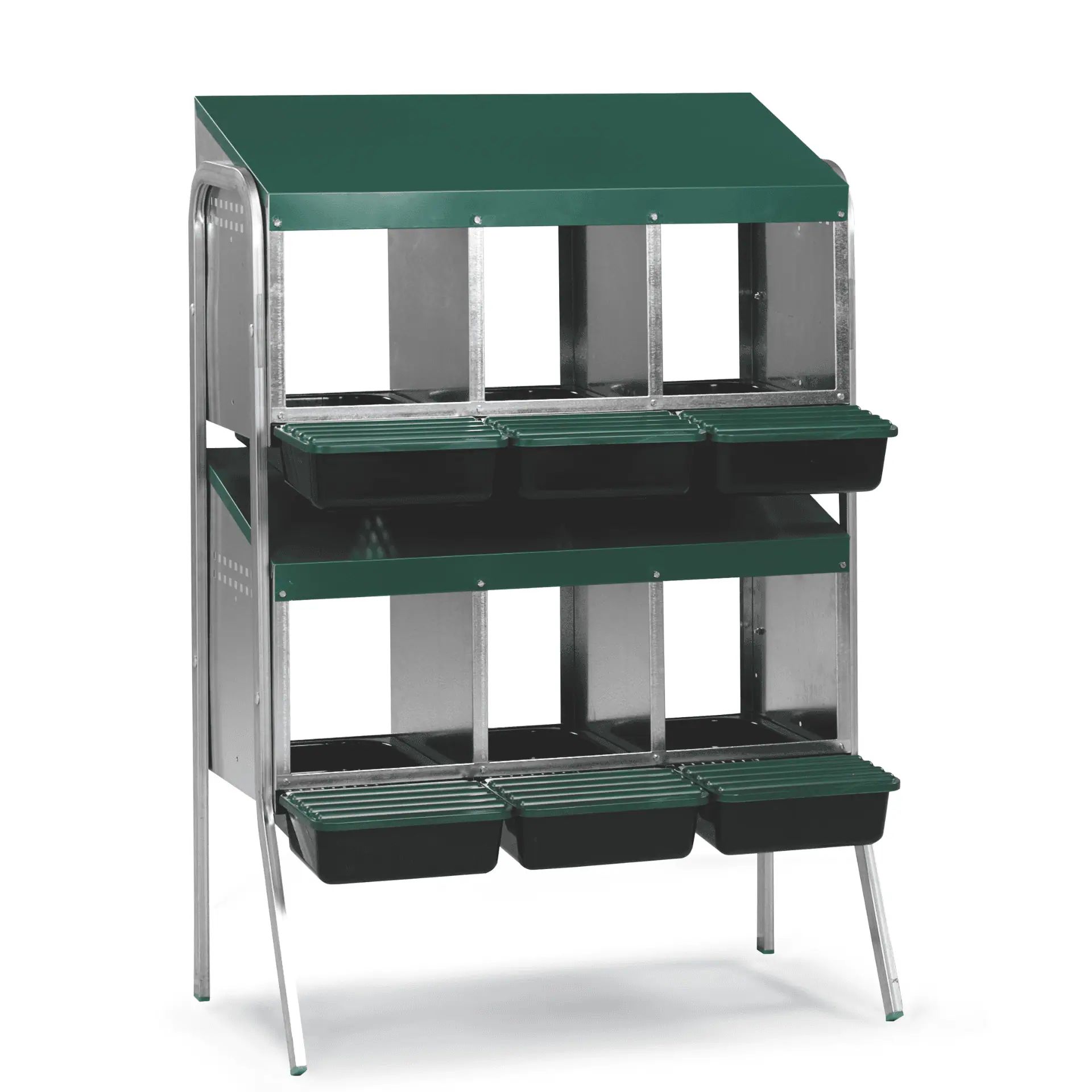 Agrarzone Stacked Laying Nest 6 Compartments Metal with Double Stand