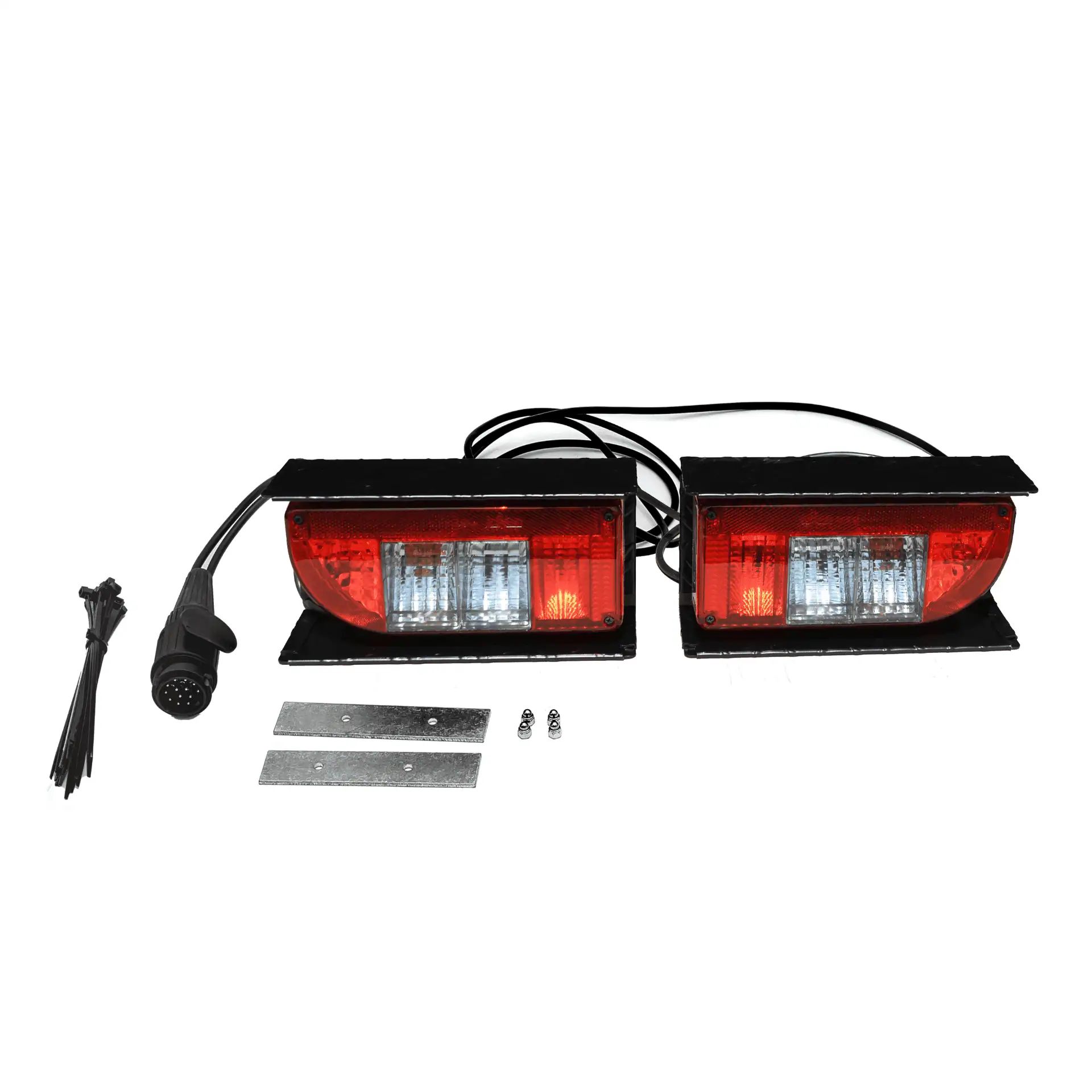 Heck-Pack Lighting set 13-pin with with black powder-coated aluminum protection