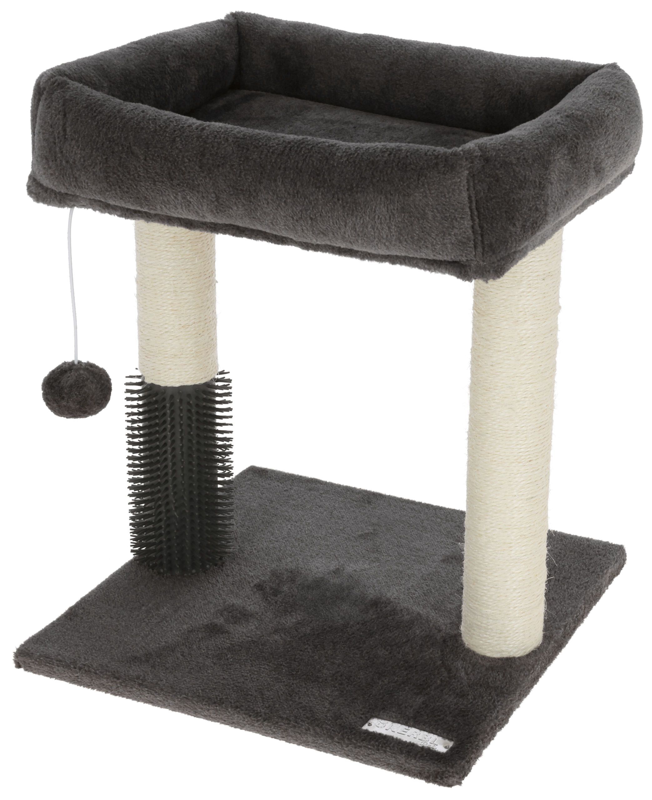 cat tree, scratching post, pet furniture, carpeted base, rope toy