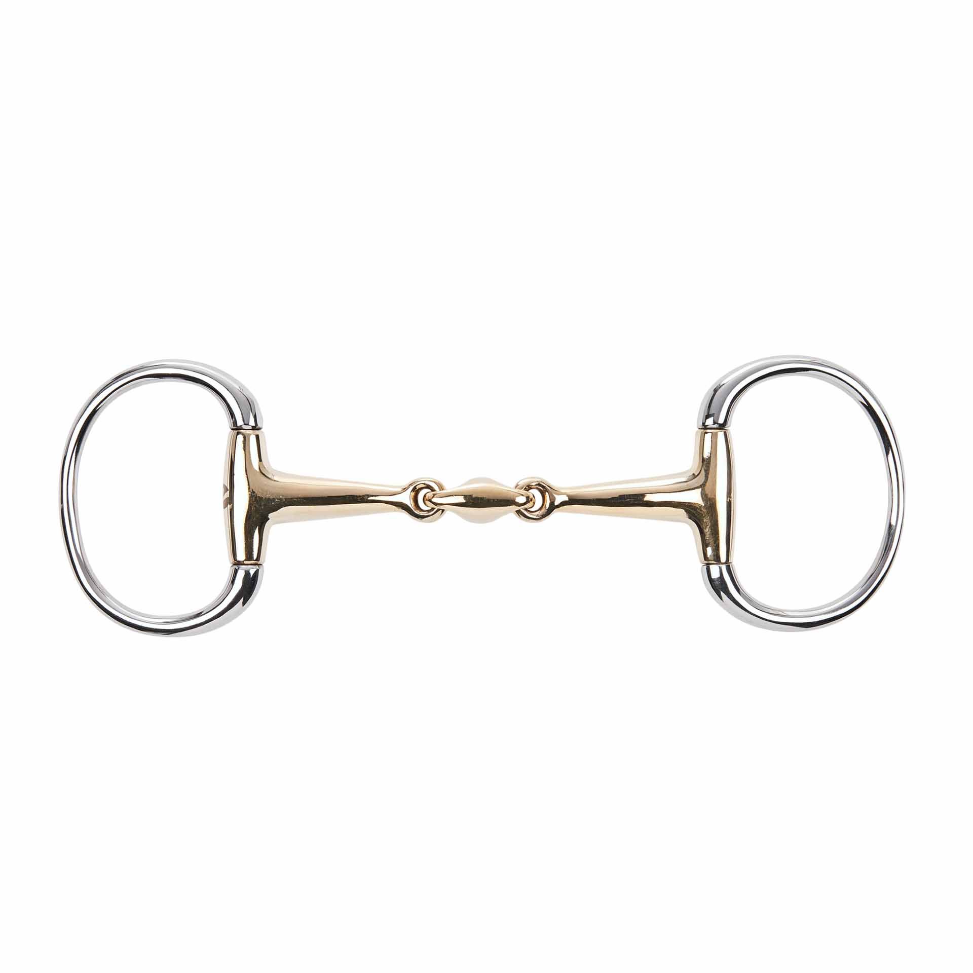 Mors à olives BUSSE KAUGAN 16 mm, double brisure, anneaux inox