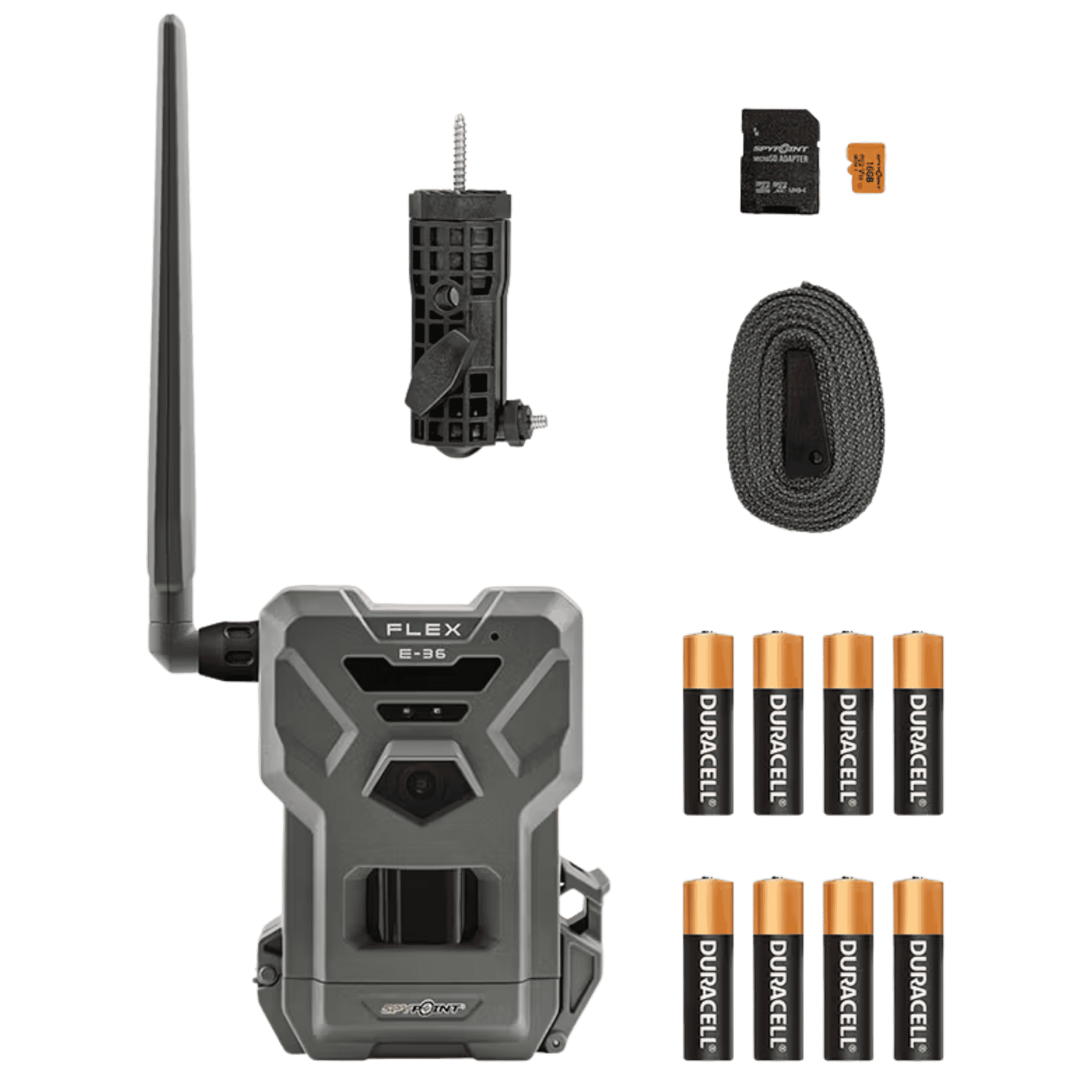 SPYPOINT FLEX E-36 fototrappola con SIM, 4G, 36 MP, set completo
