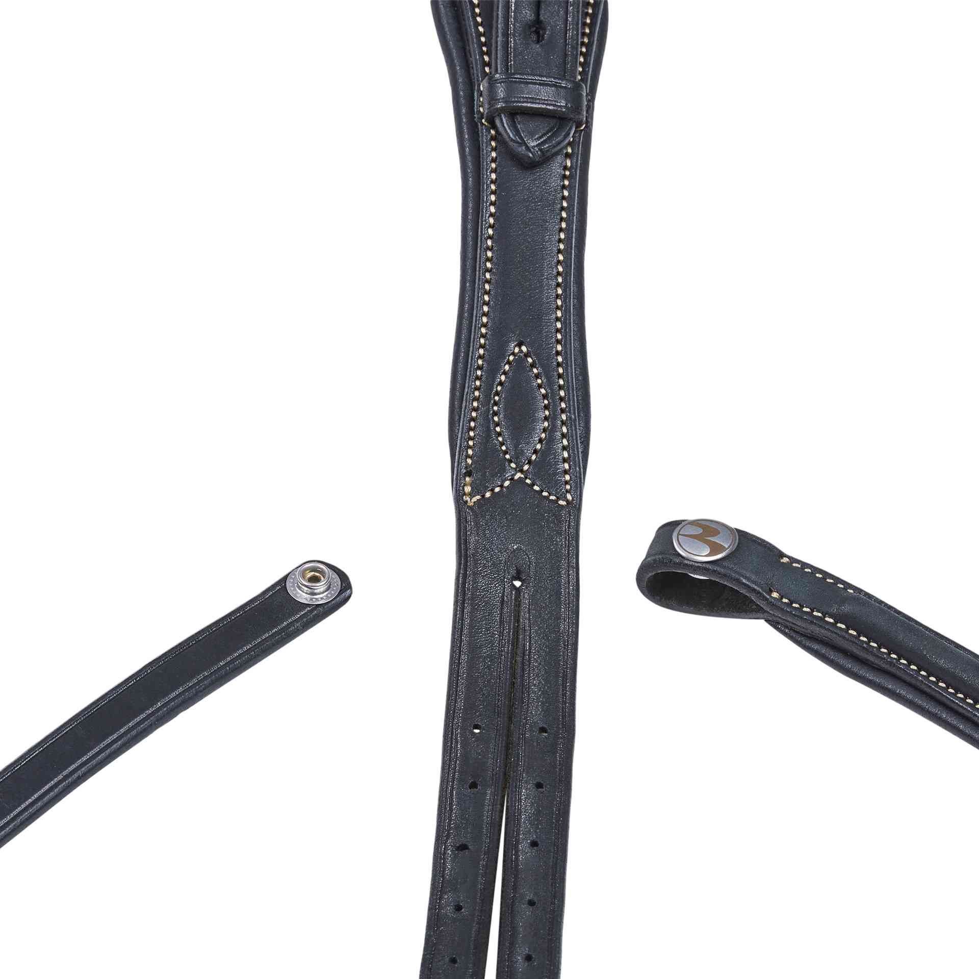 BUSSE Briglia TAKE-OFF LINE AD, combinata inglese per cavalli, dettaglio, cucitura