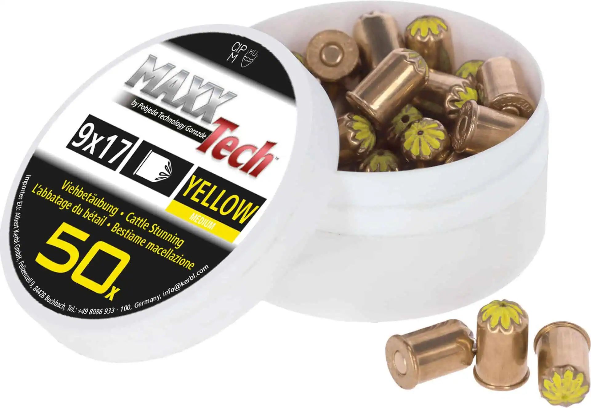 MaxxTech Kartuschen 9x17 Spezialkartuschen für Viehbetäubungsapparat, 50 Stück, Farbvariante