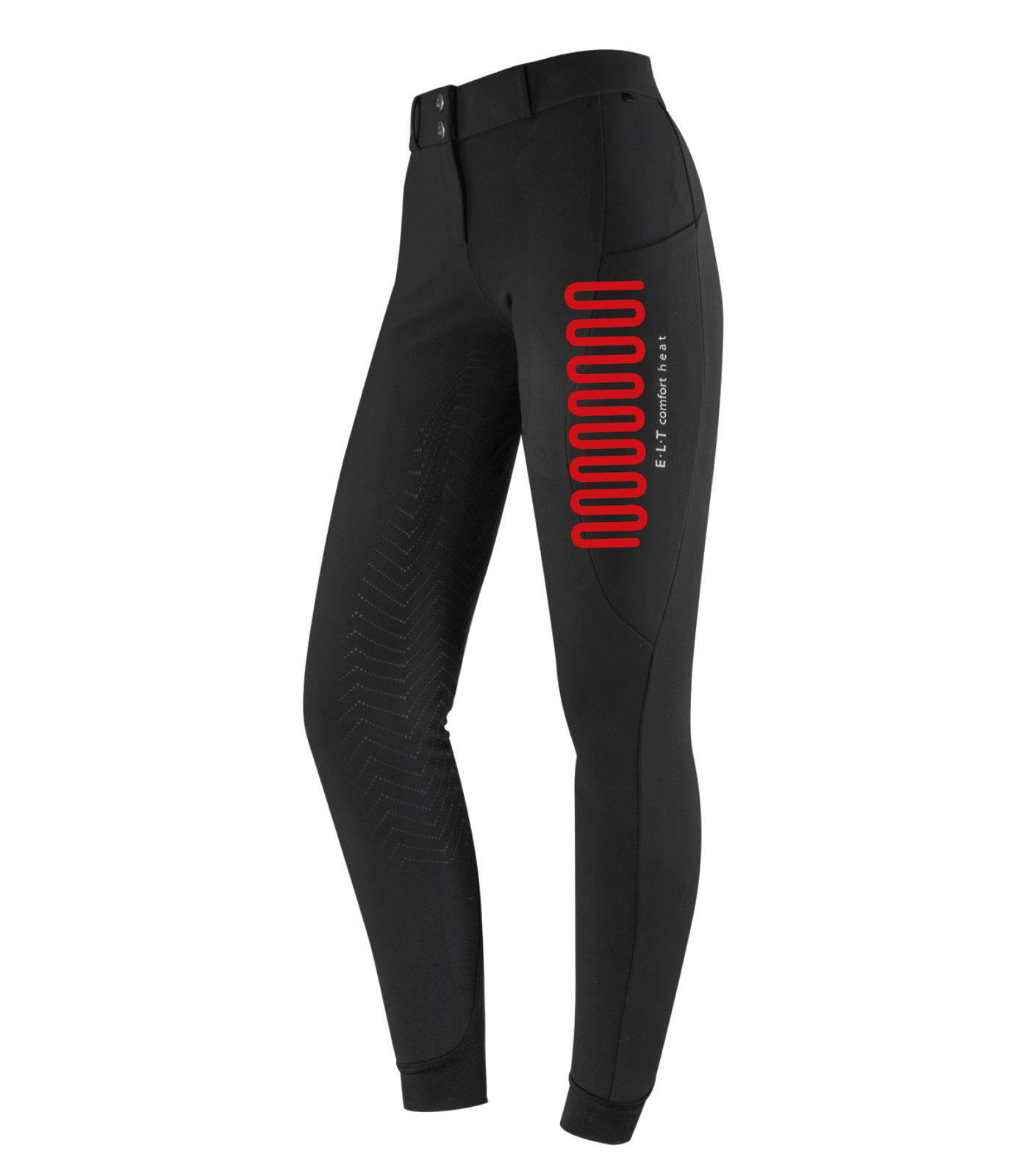 ELT Heated Riding Breeches Comfort Heat, black, Women's Winter Breeches, front view