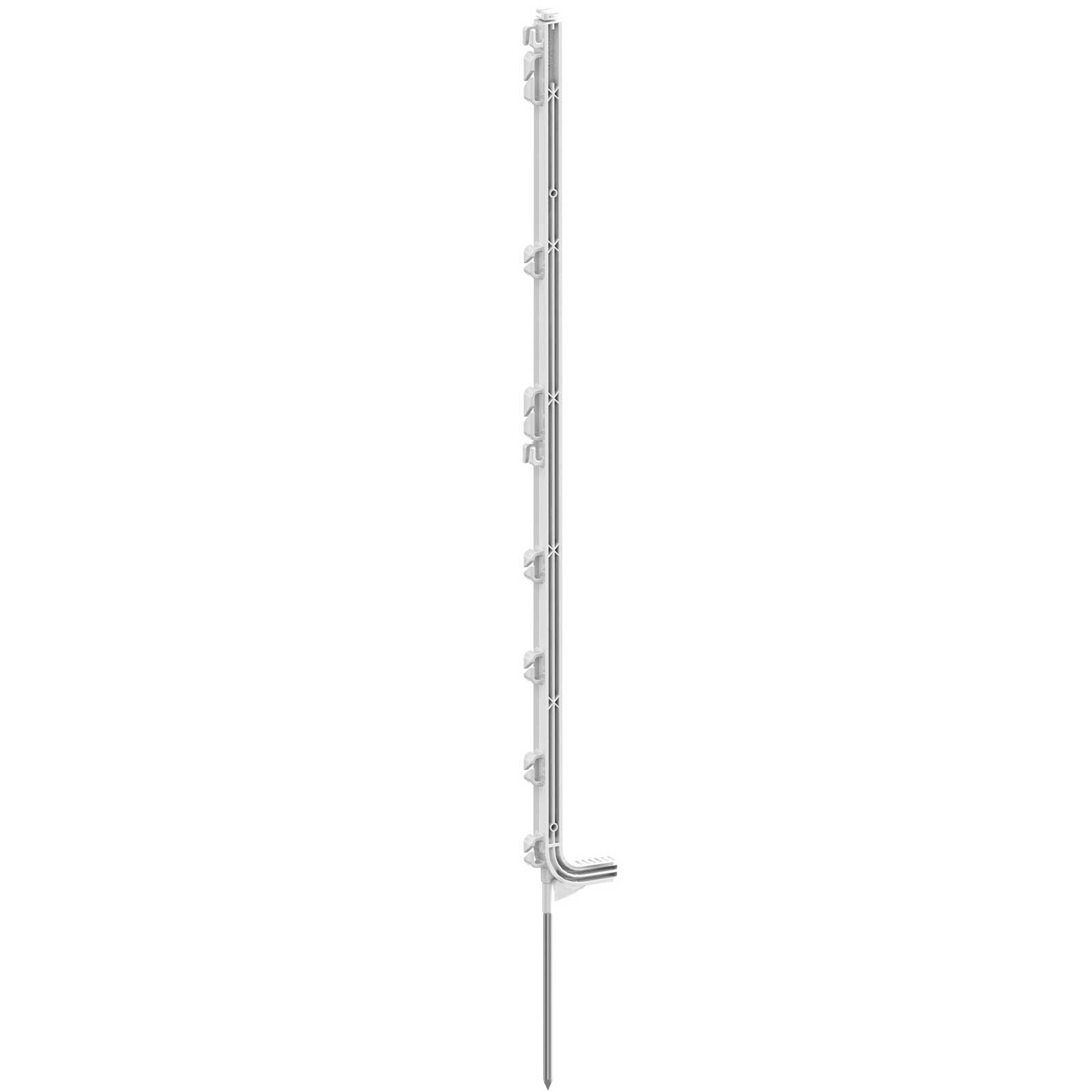 AKO Kunststoffpfahl Premium 107 cm, Einzeltritt, weiß, 5er Pack
