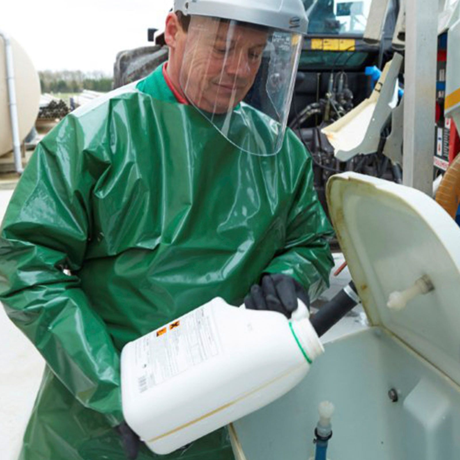 Kerbl Plant Protection Sleeve Apron, green, with Velcro Fastener, One Size, in use