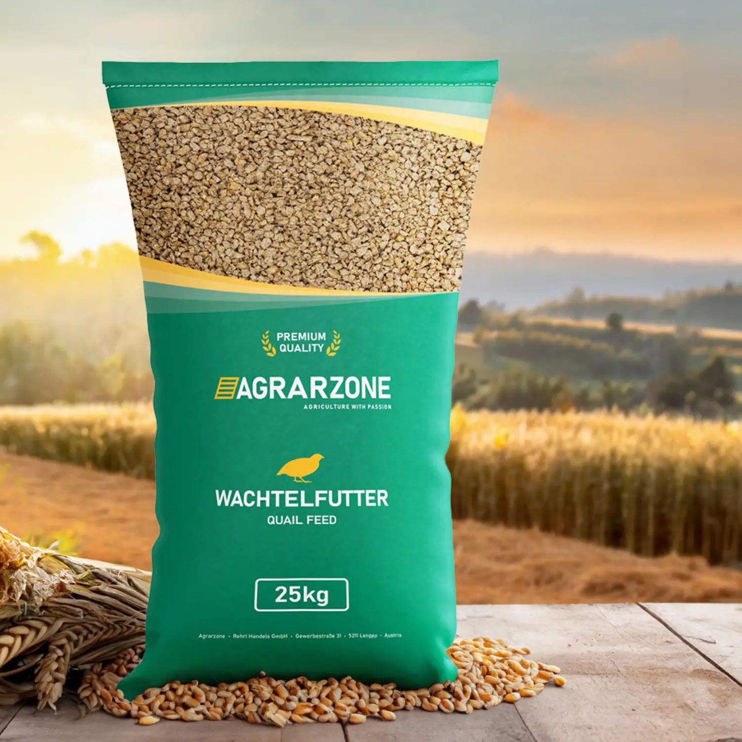 Agrarzone Quail Feed Premium 25 kg, in use