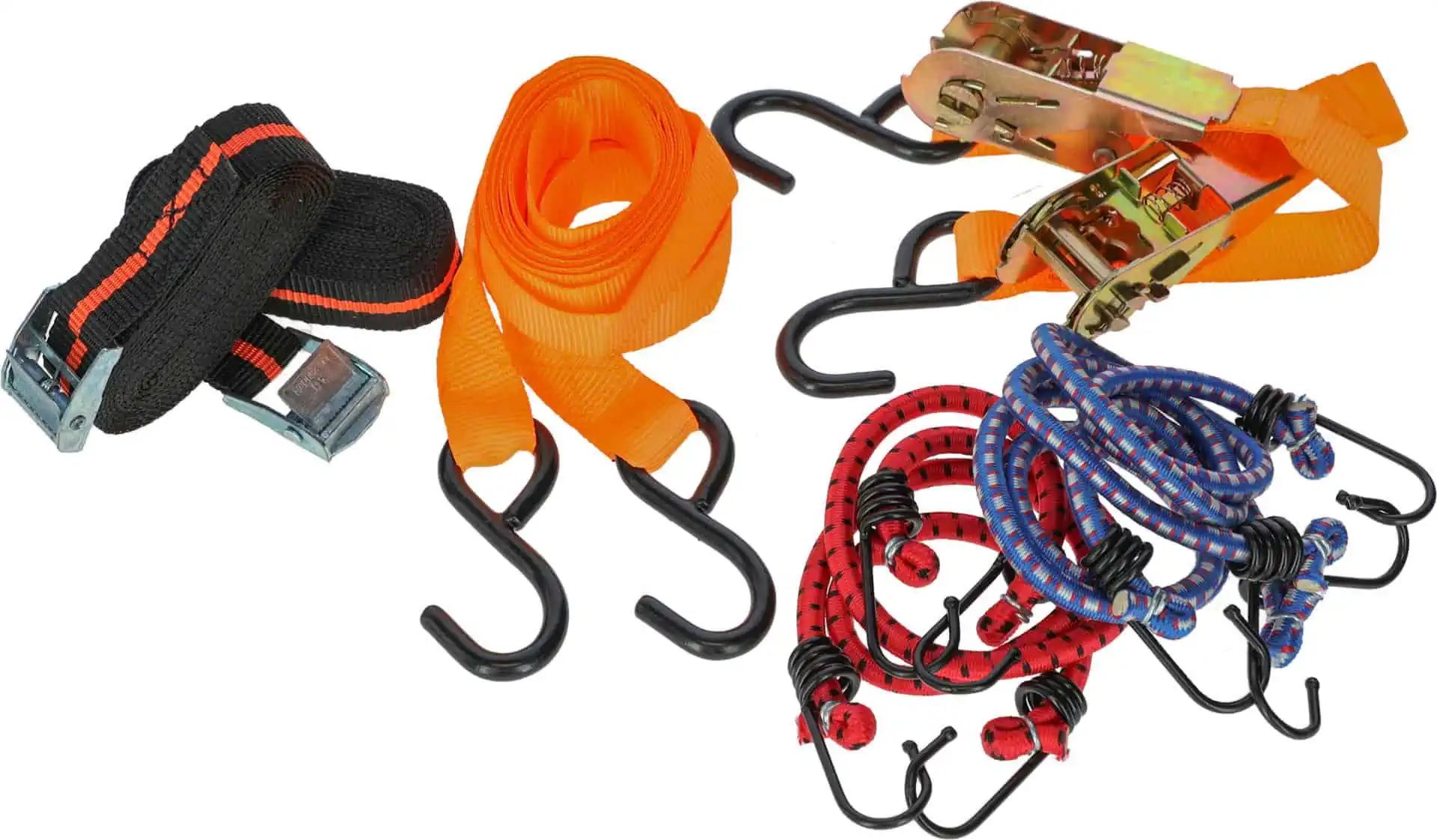 Kerbl Lashing Strap Set 8-Piece, Expanders & Ratchet Straps, set
