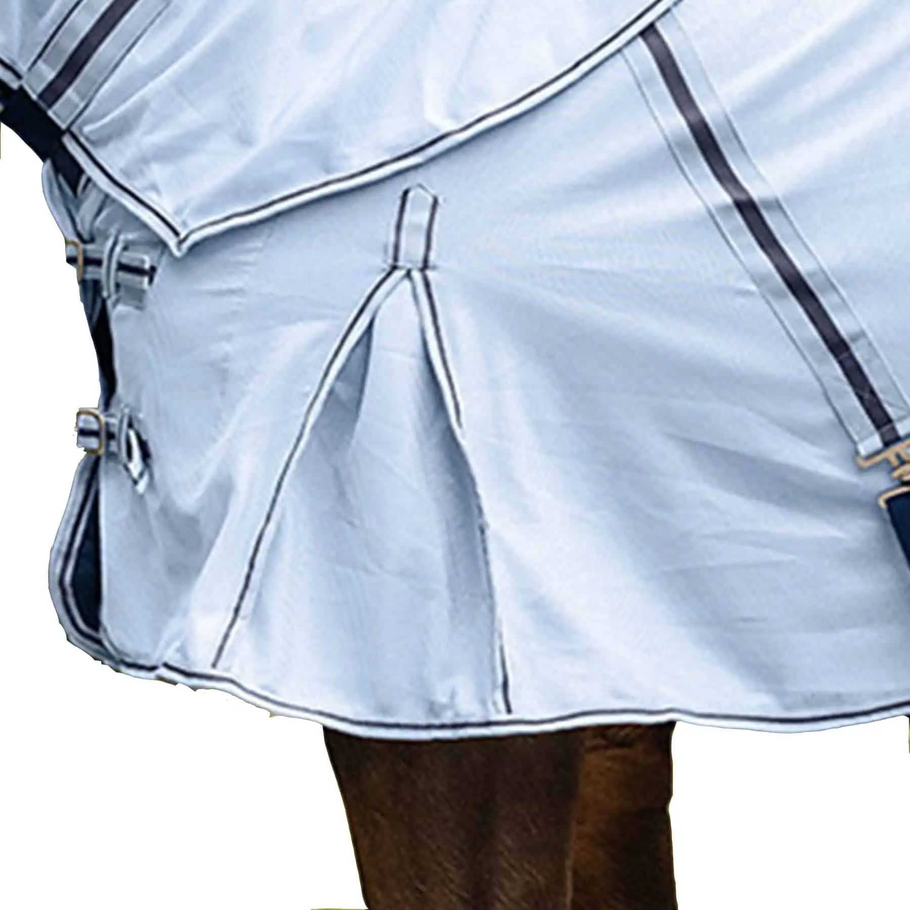 Waldhausen Protect Fliegendecke mit abnehmbarem Halsteil, hellblau/nachtblau, 135 cm