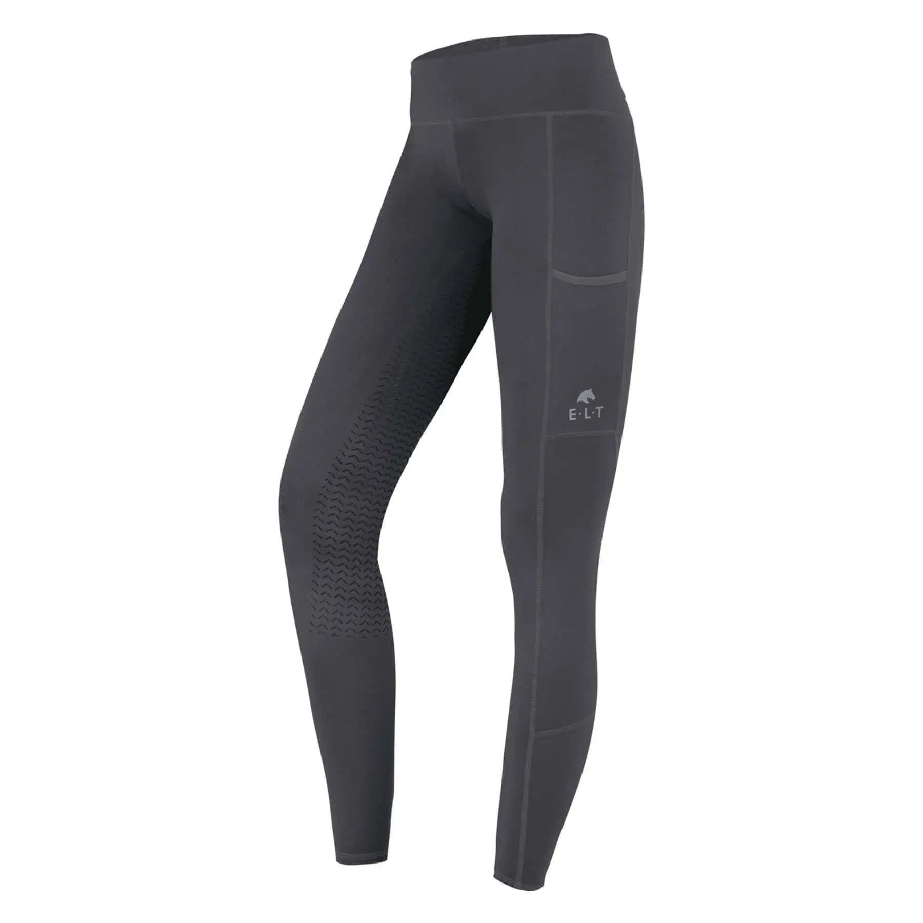 Legging d'équitation thermique Ella ELT, fond intégral silicone, enfant, asphalte, 140