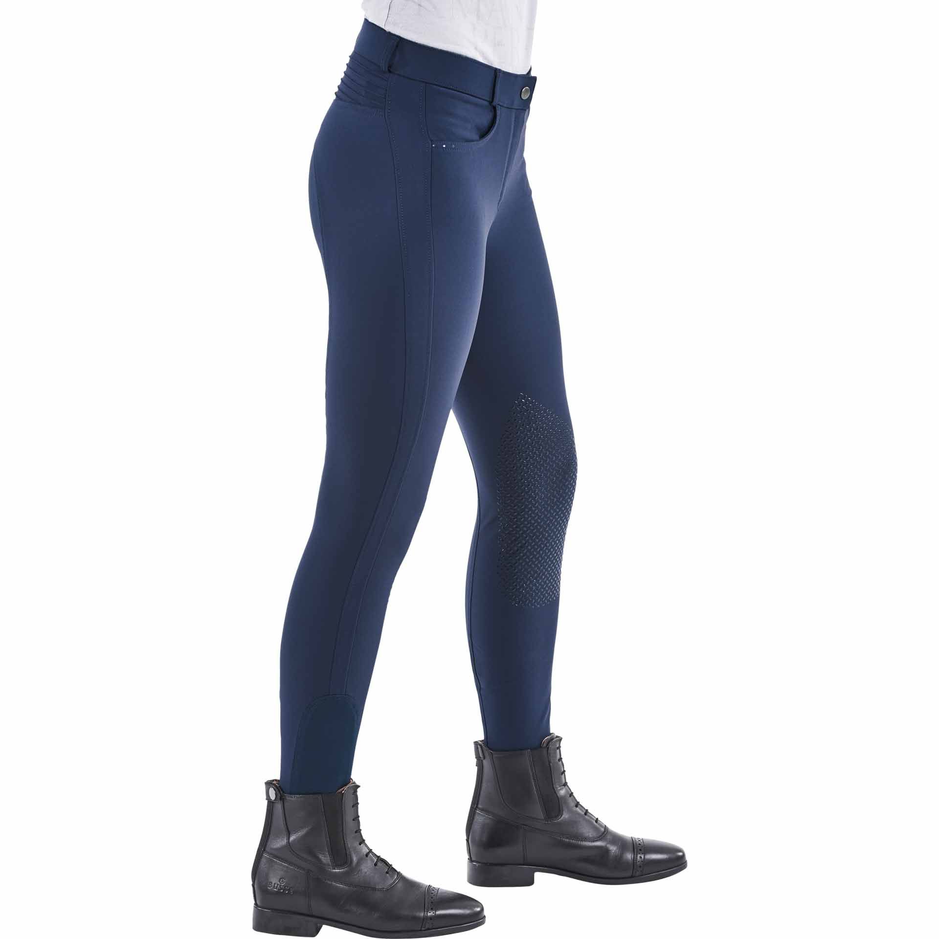BUSSE Pantalon d'équitation MADEIRA-KNIE II, Grip Silicone Genoux, 80 navy