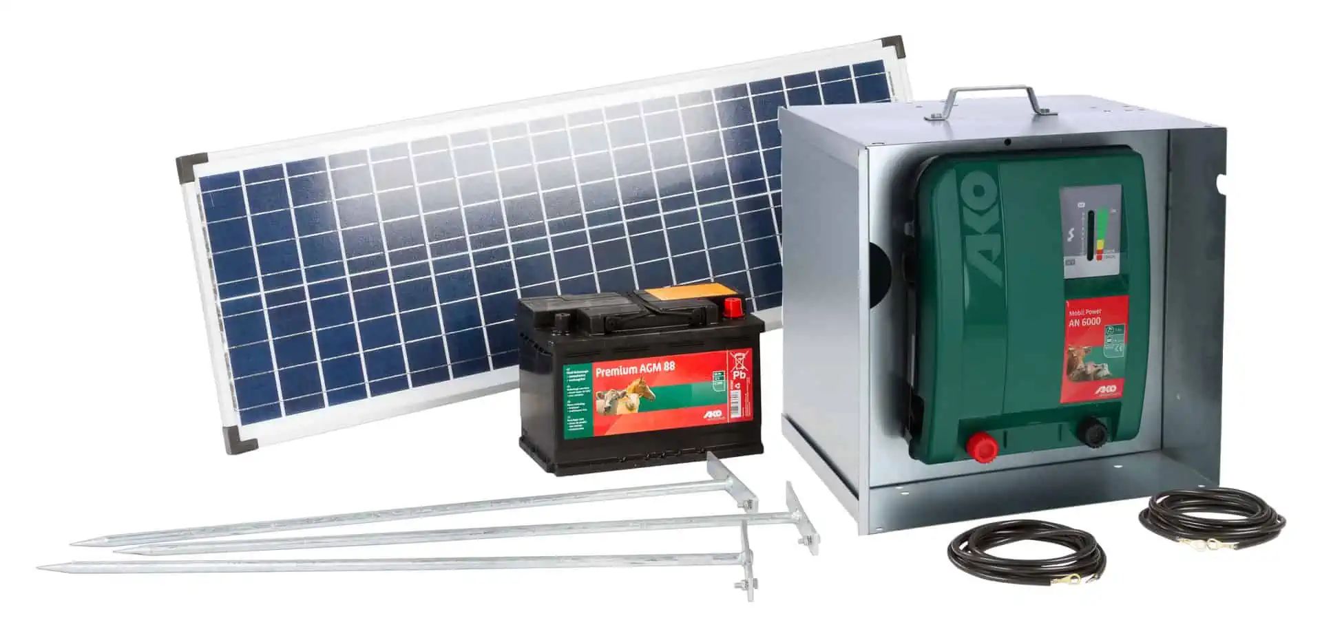Kerbl AKO Starter Kit Wildlife Deterrent Sheep Fence AN6000 Solar, set
