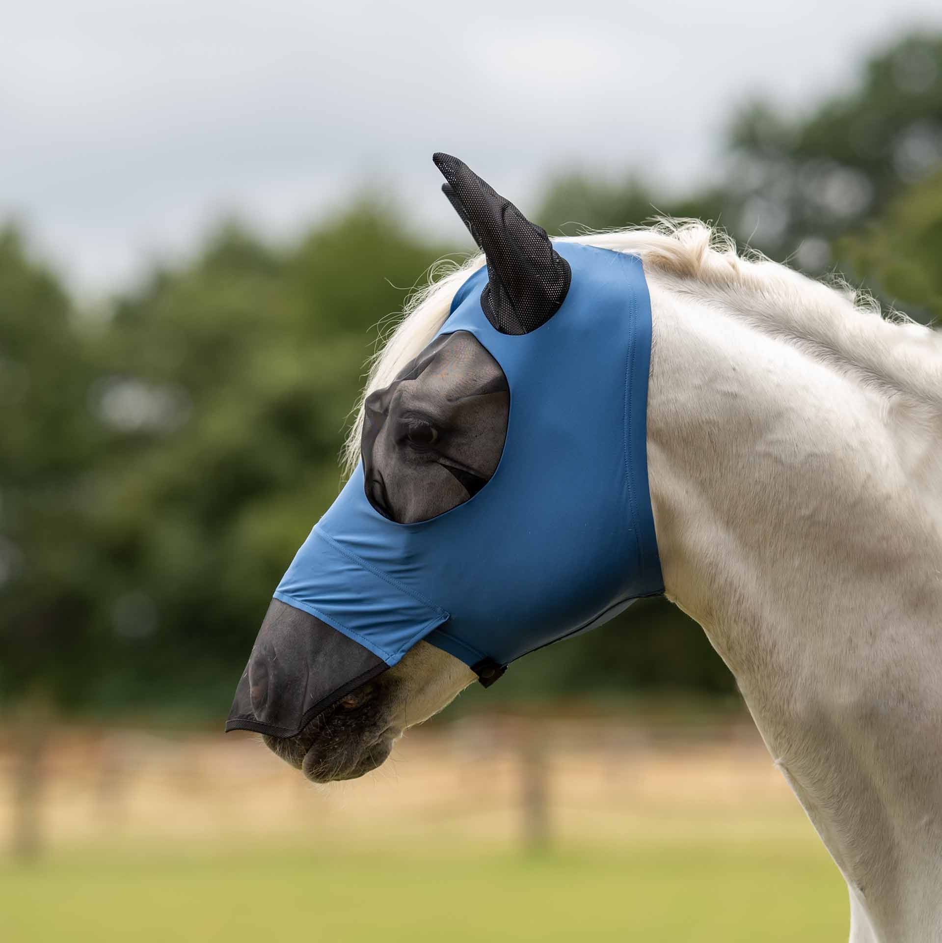 Masque anti-mouches BUSSE TWIN FIT FLEXI PLUS, protection naseaux, Shetty denim