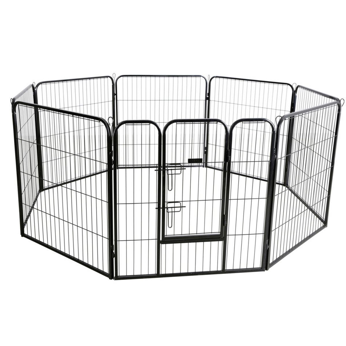 Kerbl Dog Run Enclosure for Puppies & Small Dogs, 8 Panels with Door