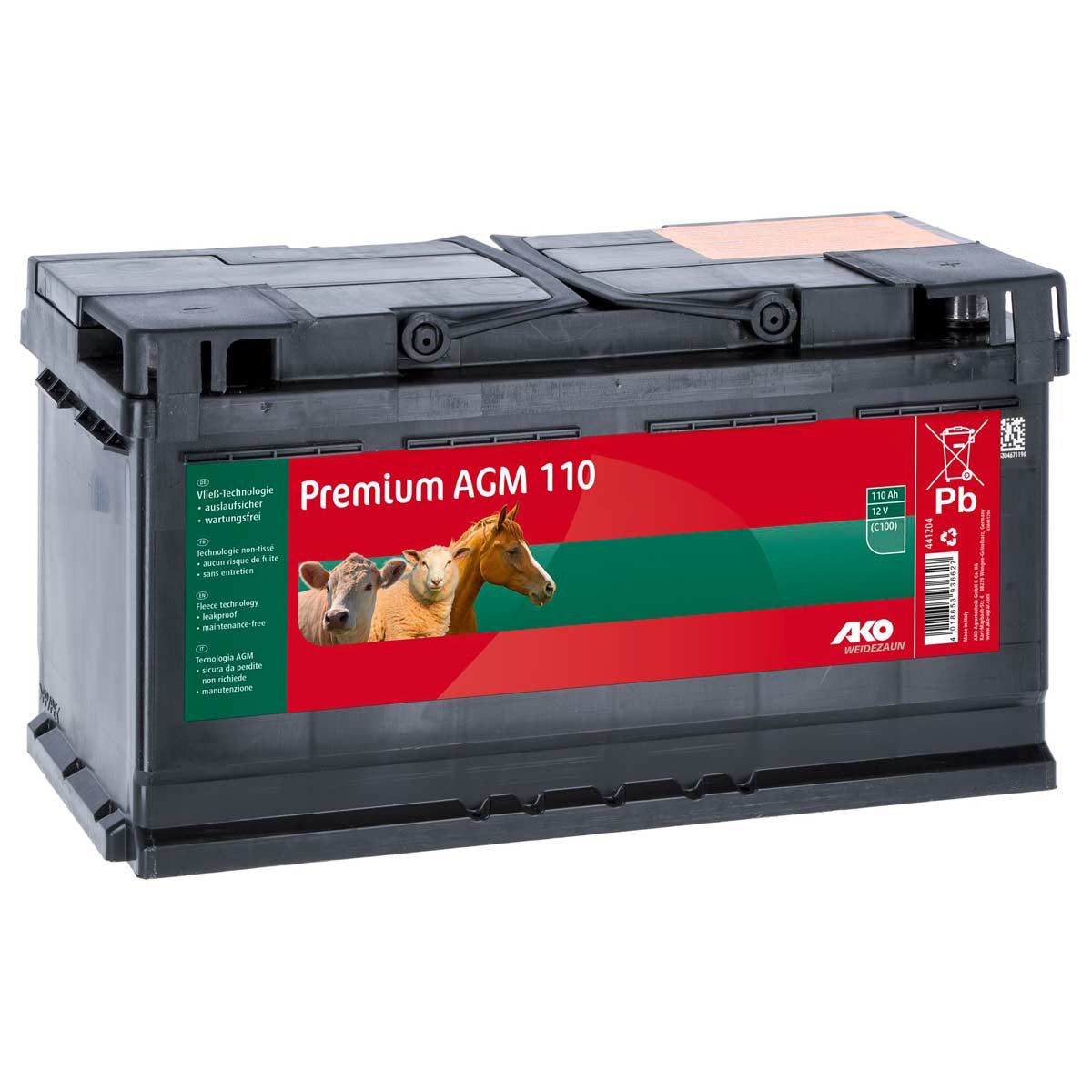 AGM-batteri batteri för betesmarker 12V 110 Ah