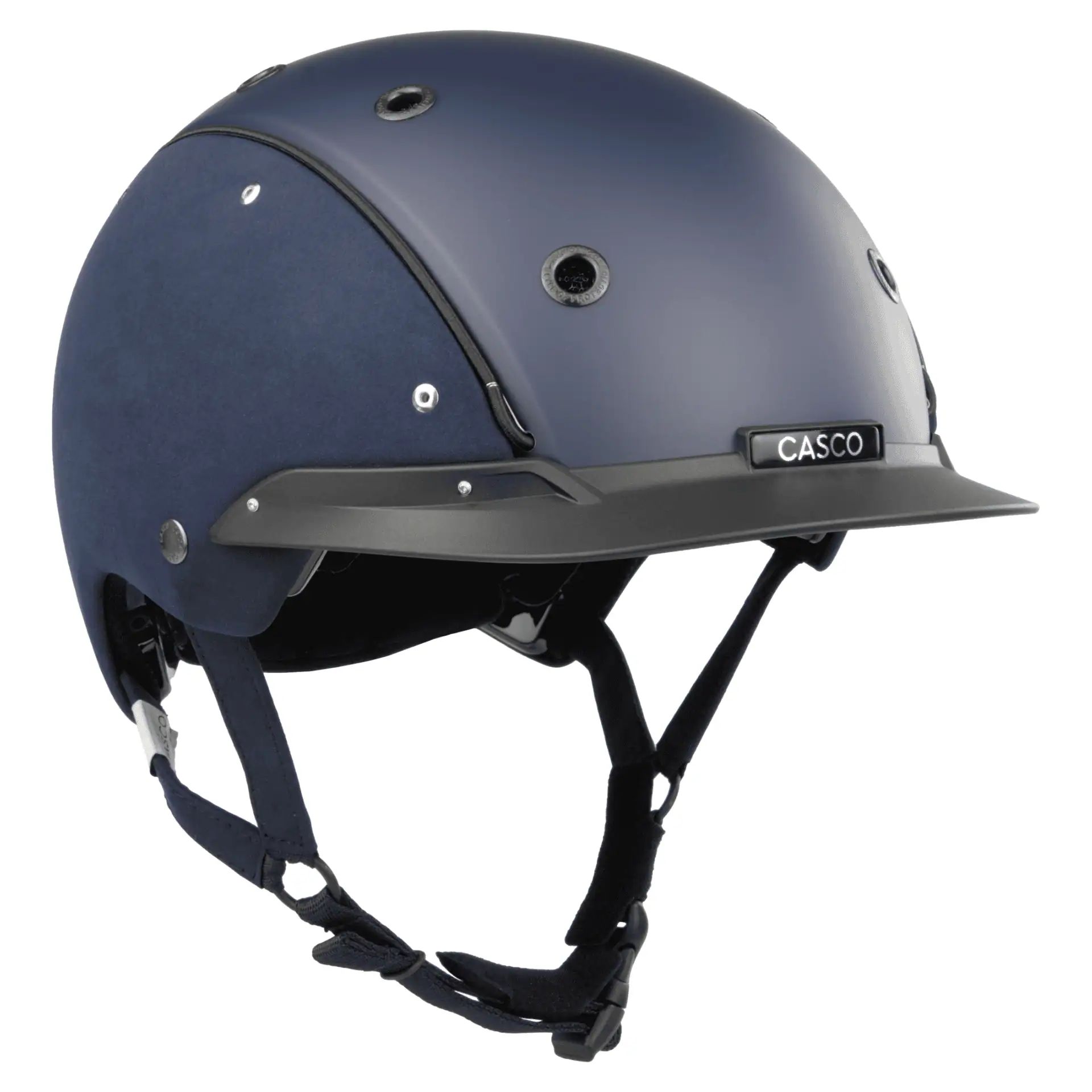 Casque d'équitation Casco Champ Precision avec boîte de rangement, 56-58, embellis blue