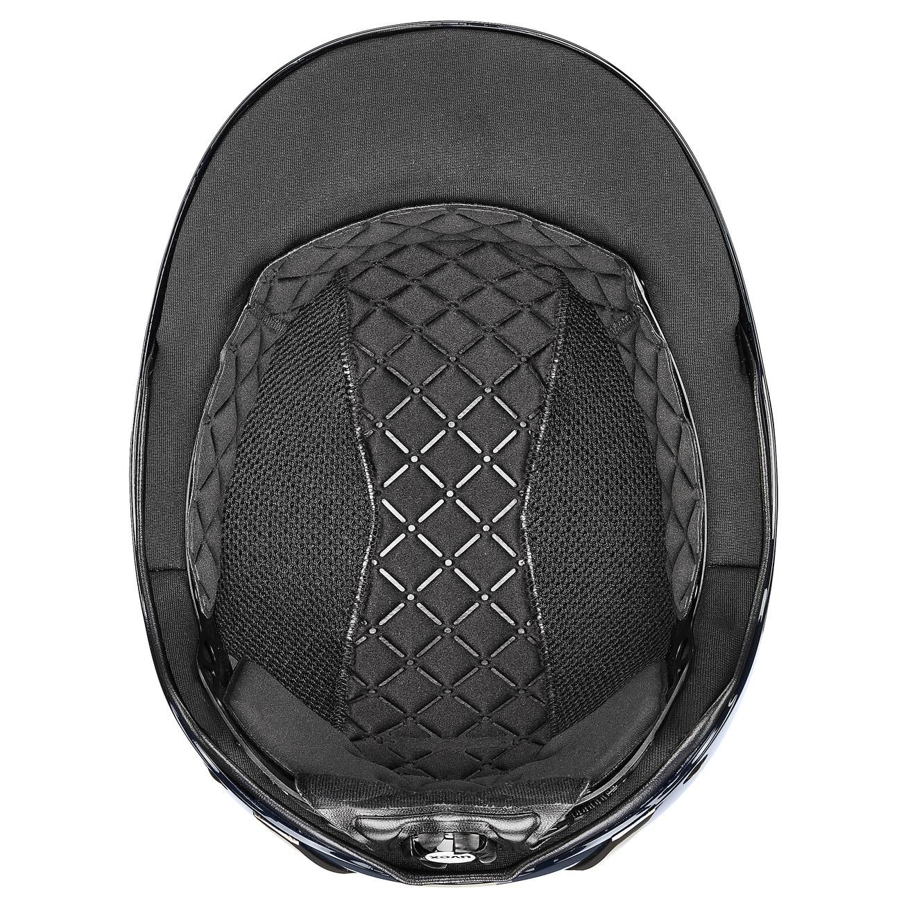 Casque d'équitation uvex exxeed glow, casque de dressage aux cristaux Swarovski, détail, aliment