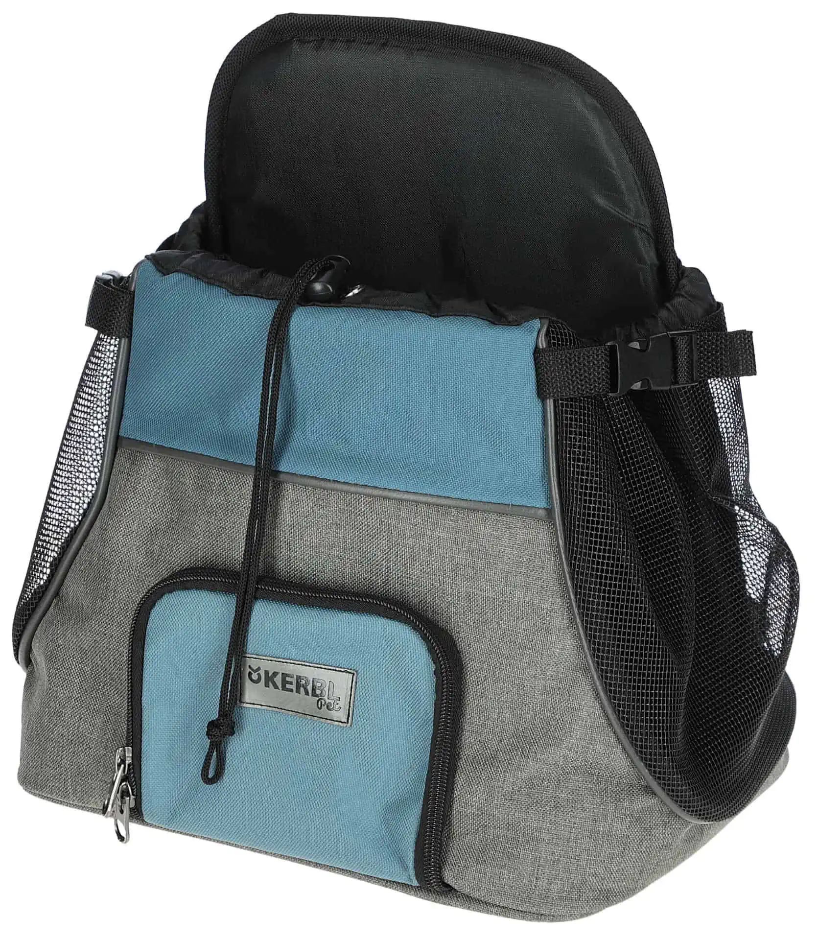 Kerbl Hunde Fronttragetasche Vacation, gepolstert, grau/blau