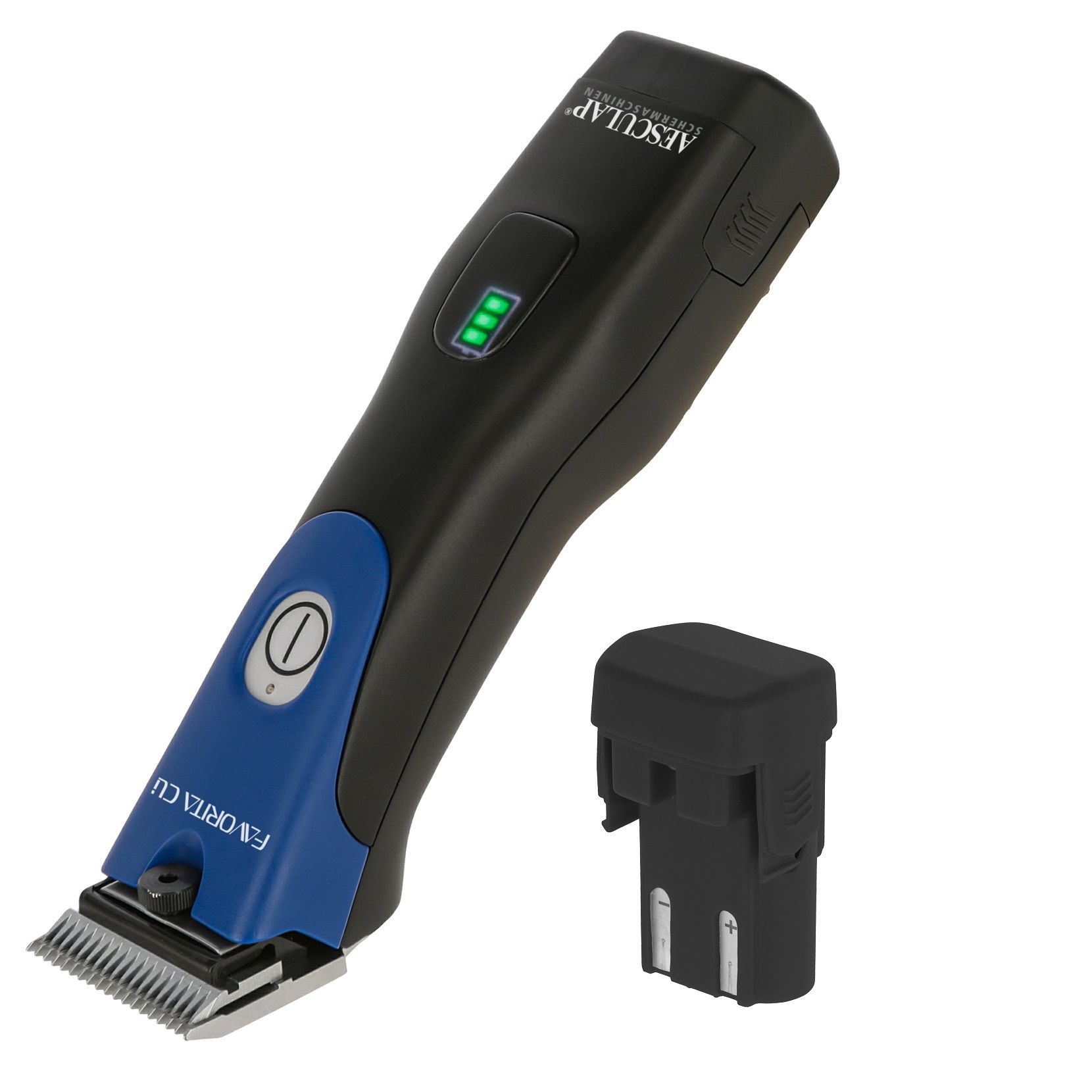 Aesculap Favorita CLi Cordless Clipper Blue with Attachment Comb Set, what's included