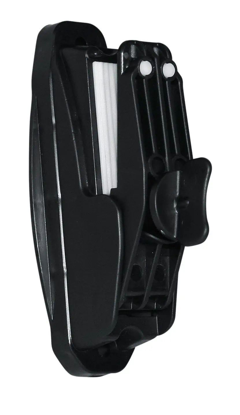 suport din plastic negru cu clemă albă, mâner izolat