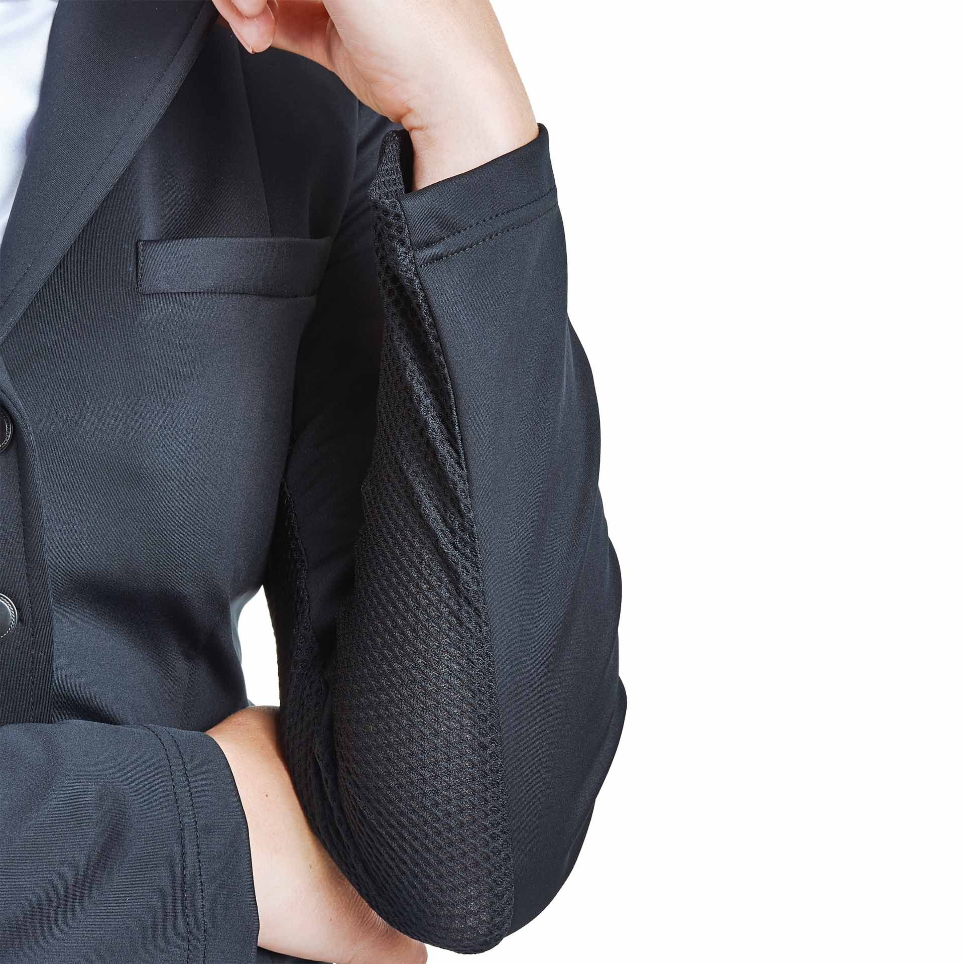 Veste de concours BUSSE ALMERIA, jaquette courte avec inserts mesh, détail
