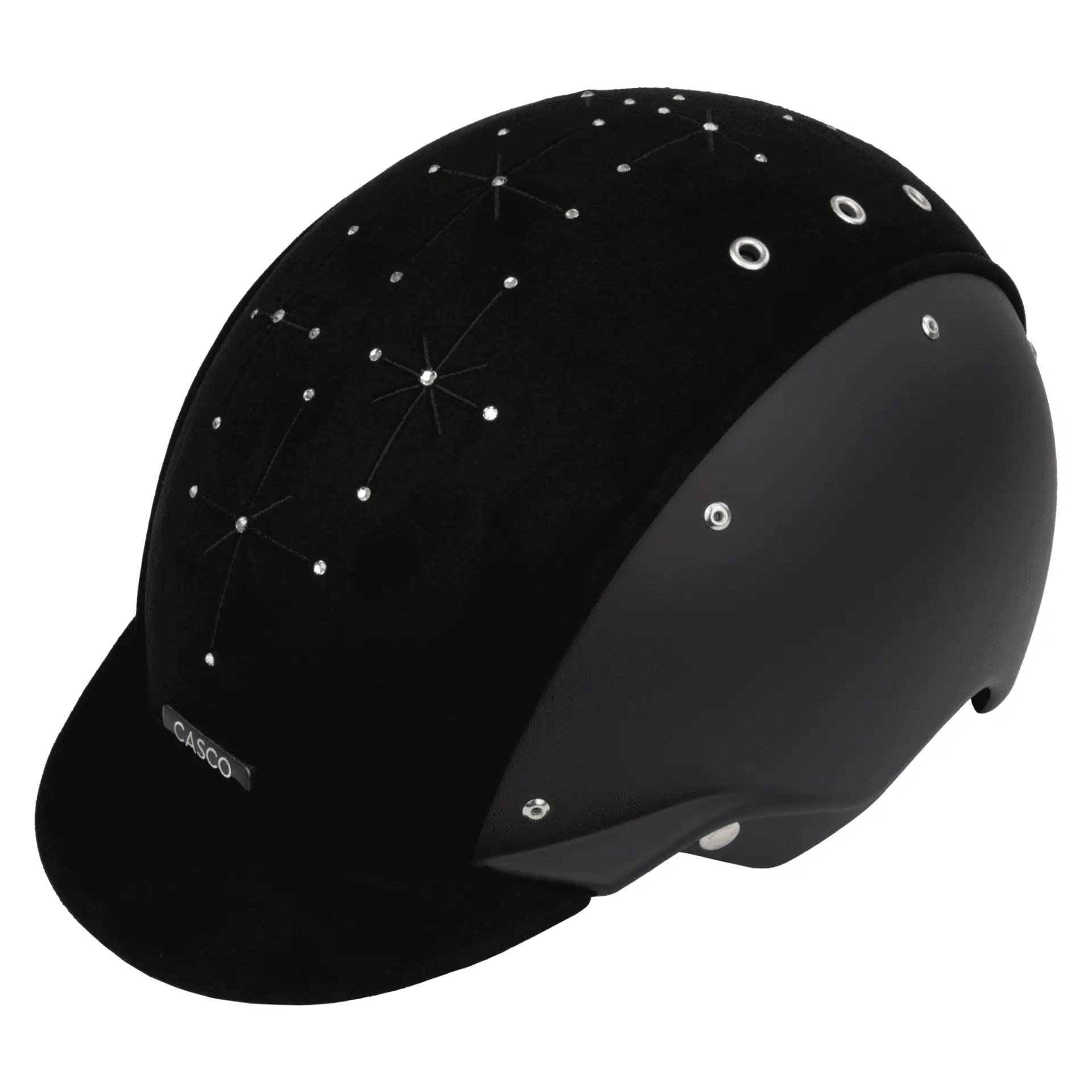 Casco APART Iconic lovaglósisak, lakk & velúr kivitelben, kristályokkal, oldalnézet