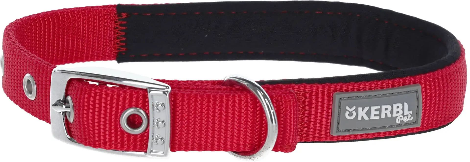 Kerbl Nylonhalsband Miami Plus für Hunde mit Softeinlage, rot, 33-39 cm/20 mm