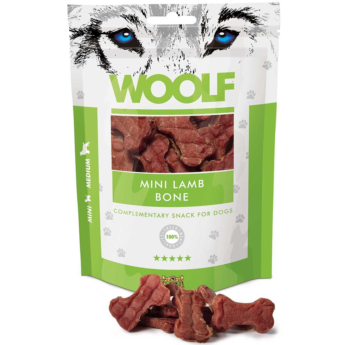 Woolf Dog treat mini lamb bone, packaging