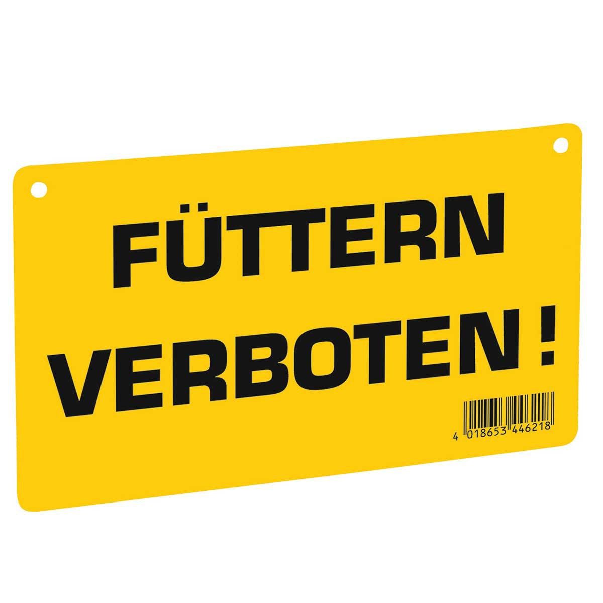 Warnschild Füttern verboten