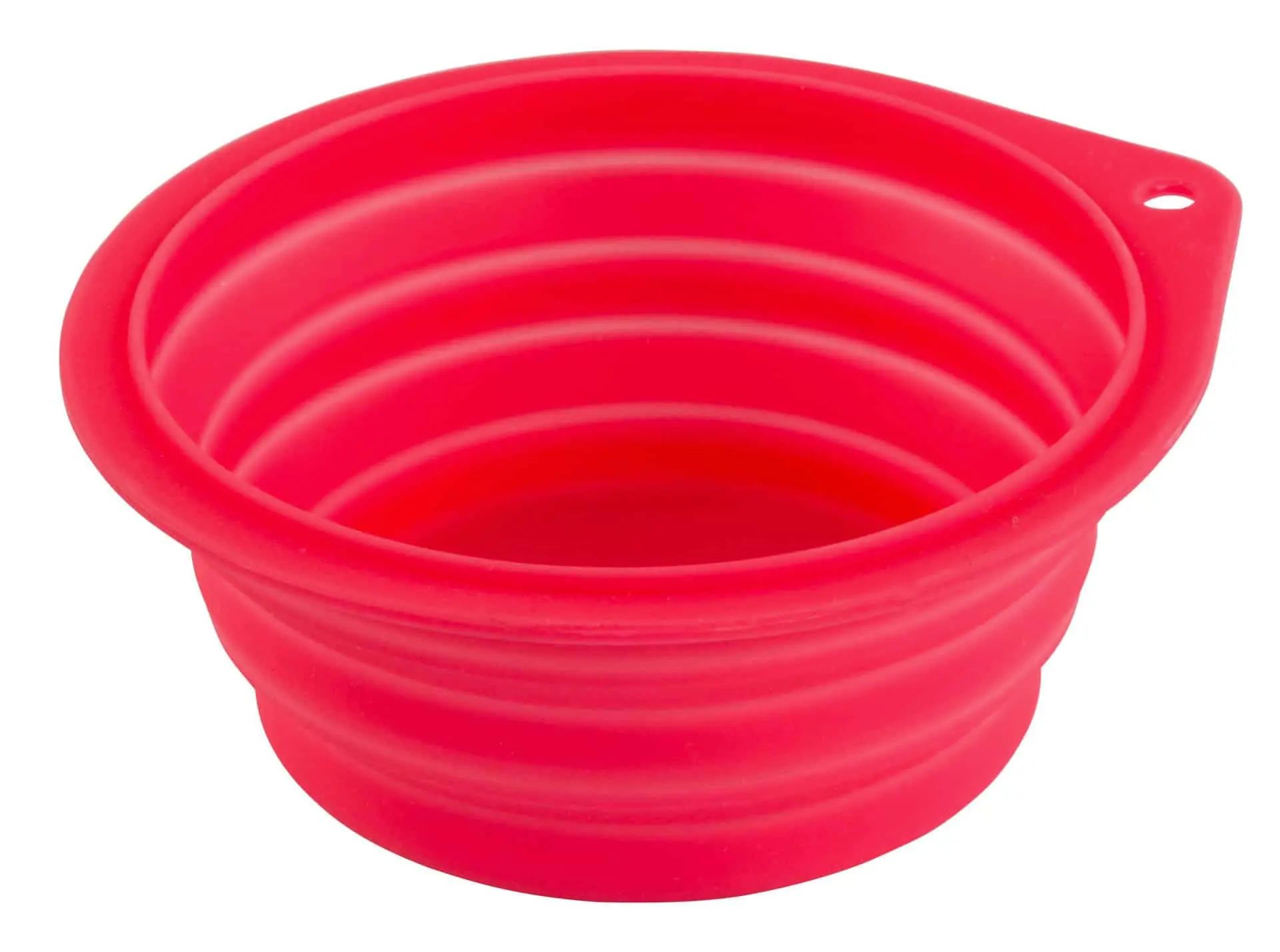 Ciotola da viaggio Kerbl in silicone pieghevole, lampone, 500 ml