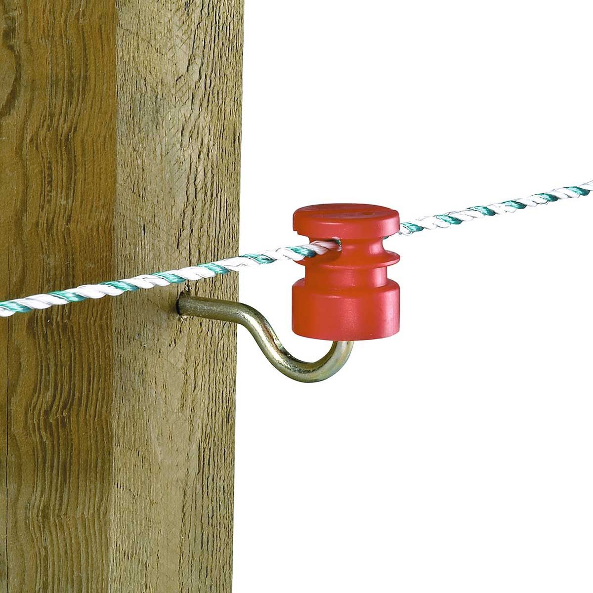 AKO Isolateur à fente rouge support 5,3 mm, paquet de 100, en utilisation