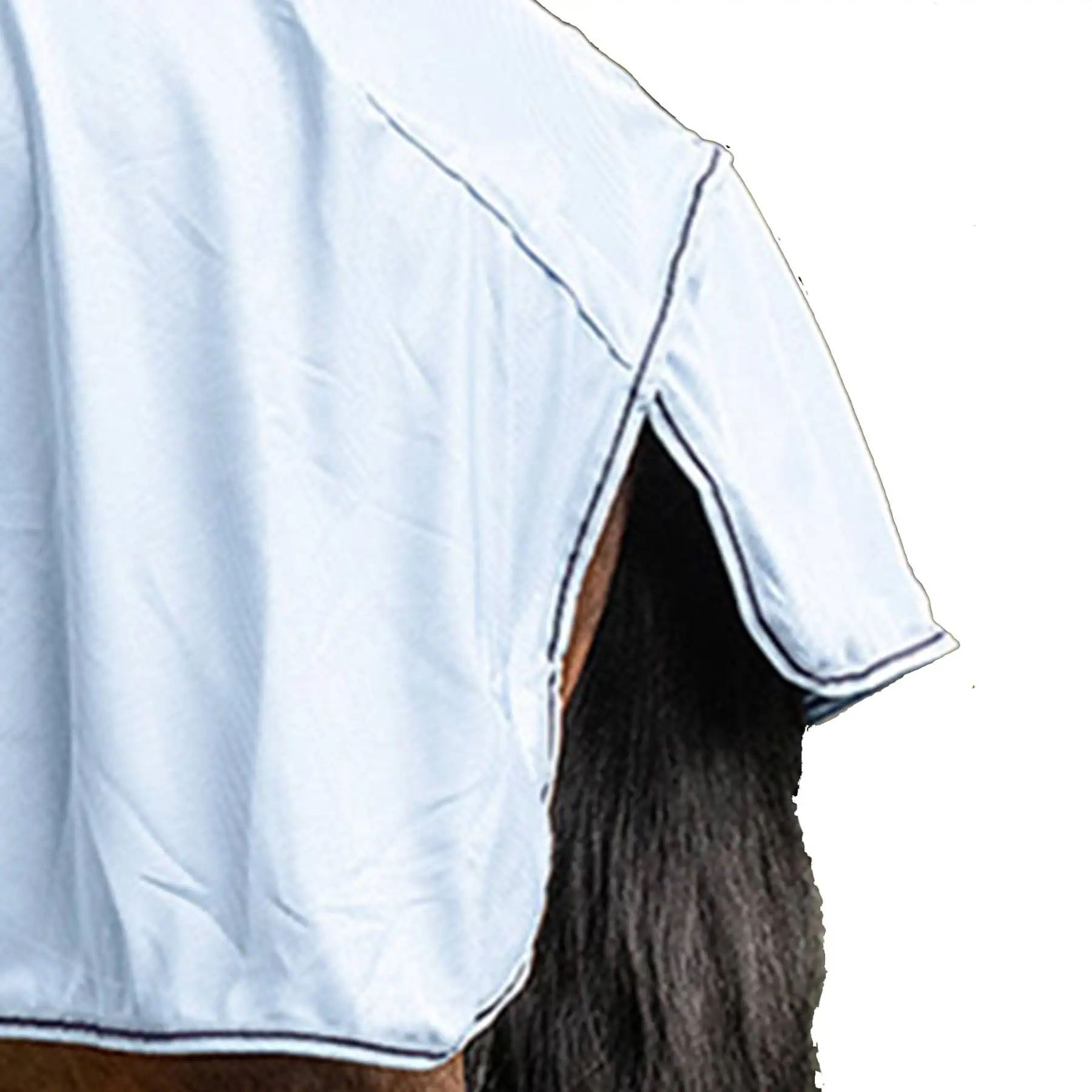 Waldhausen Fliegendecke Protect mit Bauchgurt, feinmaschig, 155 cm, hellblau/nachtblau