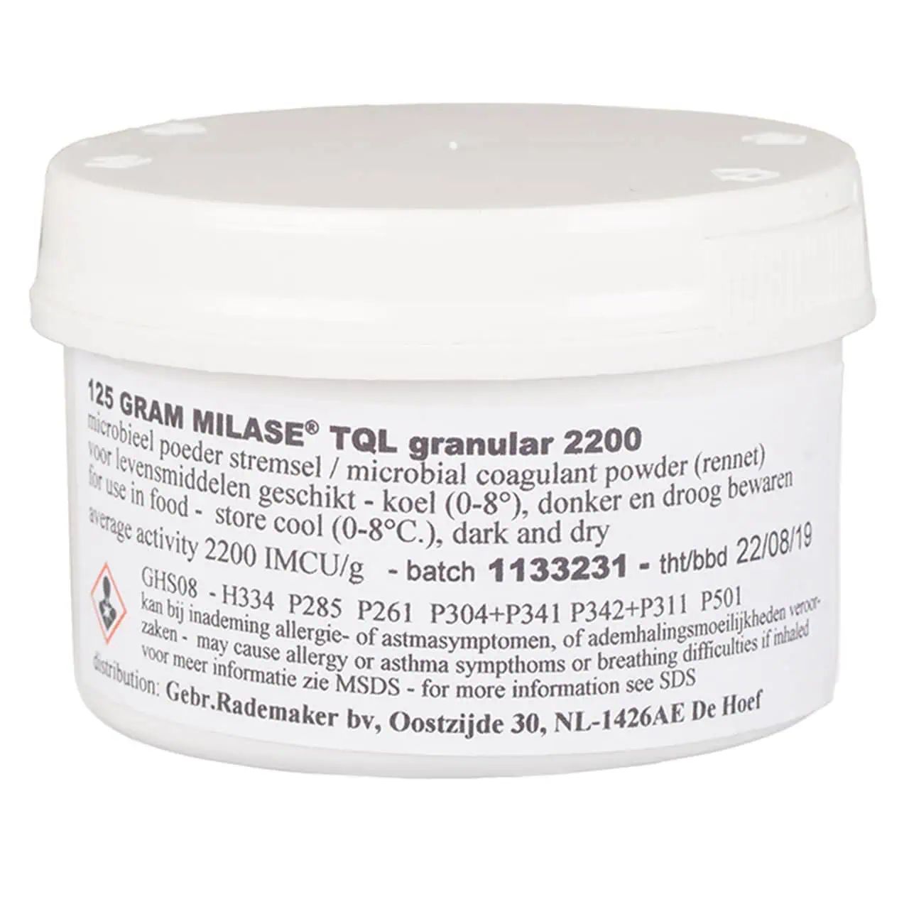 Milky Rennet Powder for Cheese Making, High Strength 2200 IMCU/g