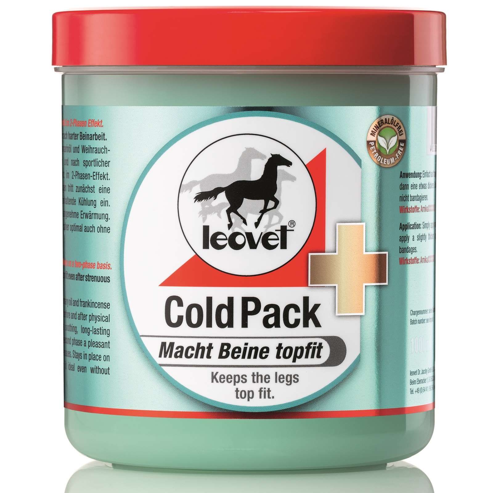 Leovet Cold Pack Pharmacy Horse Ointment, 1 L Cooling Gel, packaging