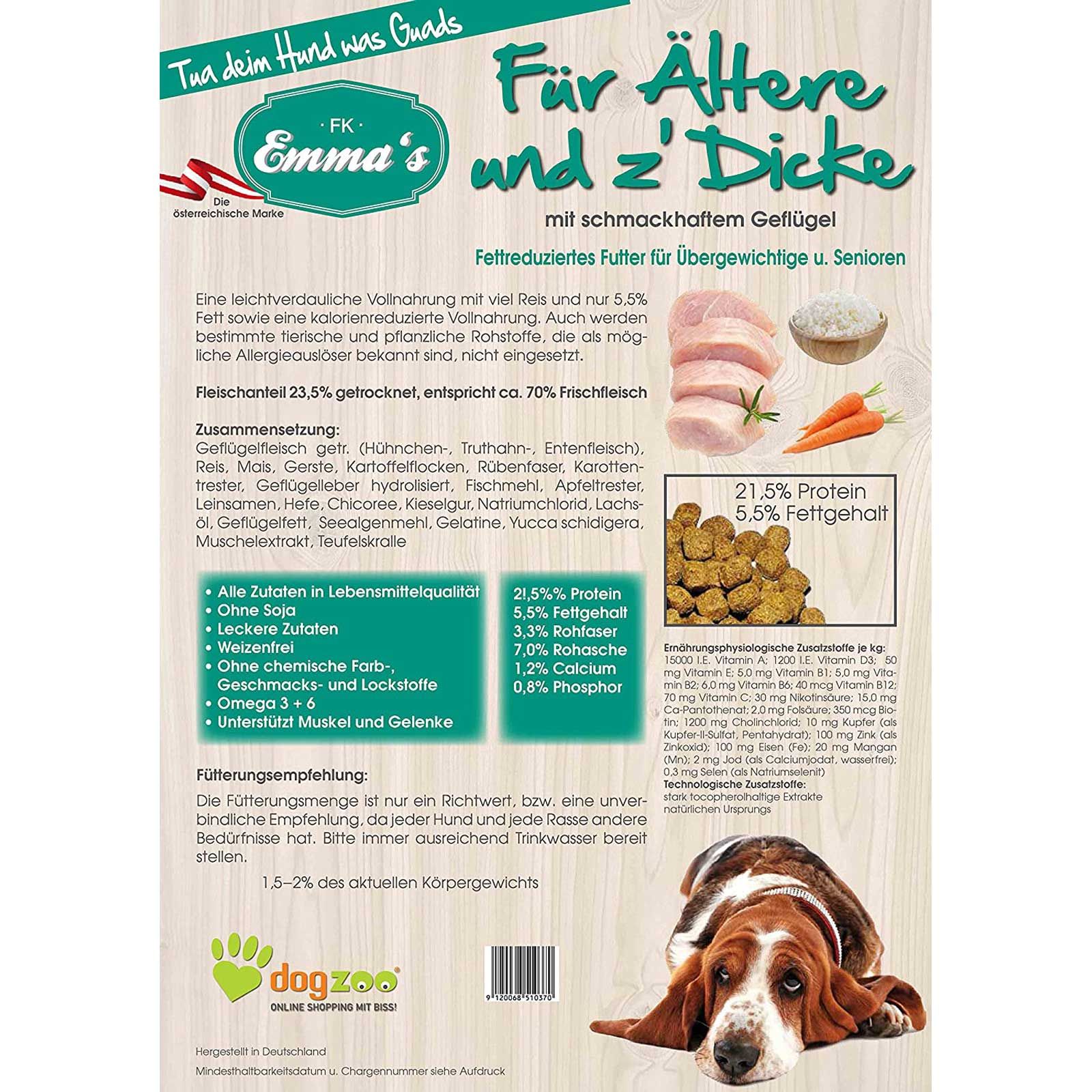 Emmas Aliments pour chiens Older &amp; Z'thick Senior 12,5 kg