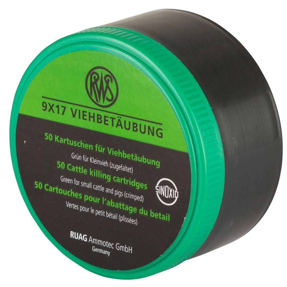 50x cartouches cartouches spéciales pour les appareils d'étourdissement des animaux vert