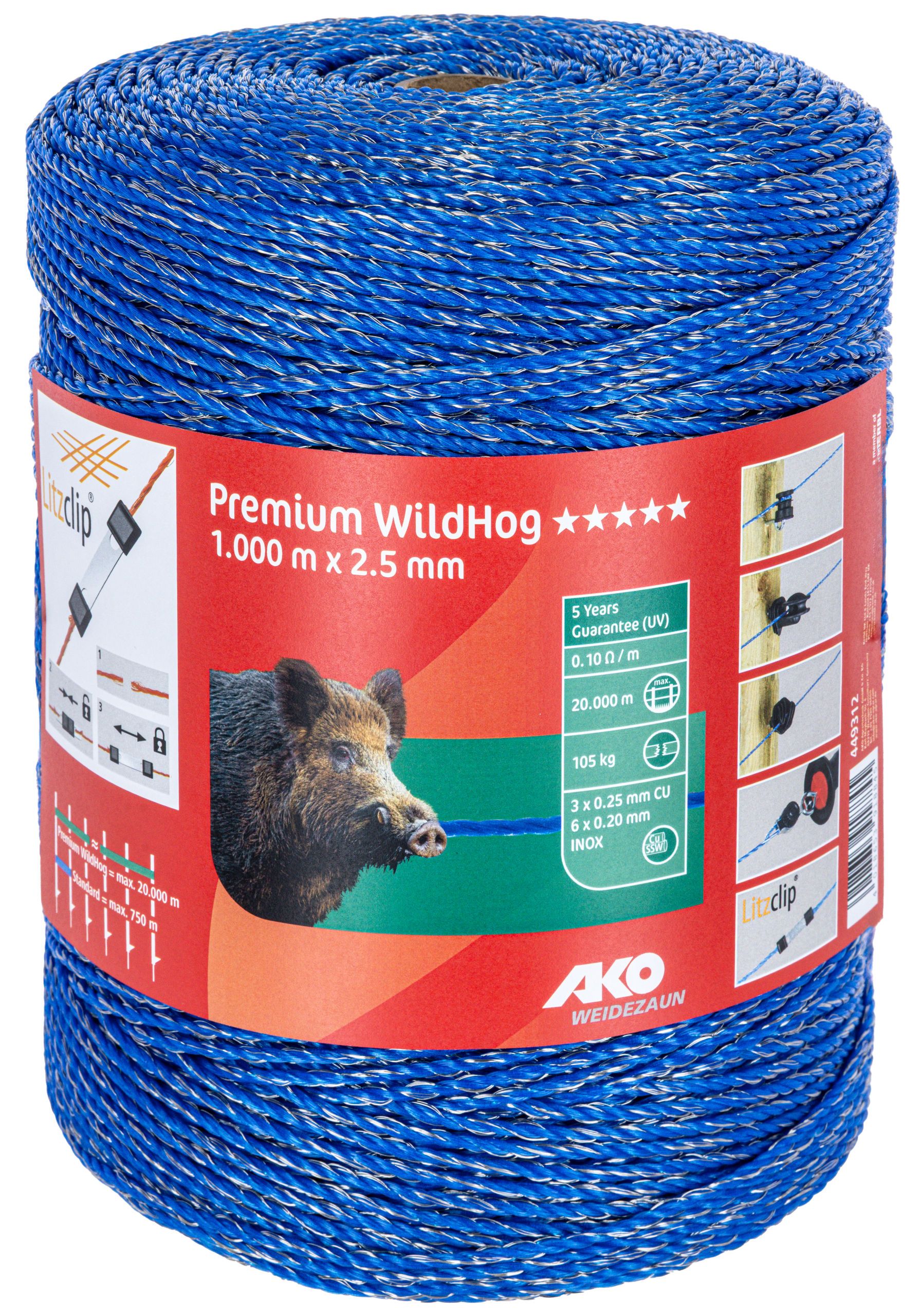 AKO Premium WildHog Wild Animal Defense Wire, blue, Cu-Conductor, 1000 m, packaging