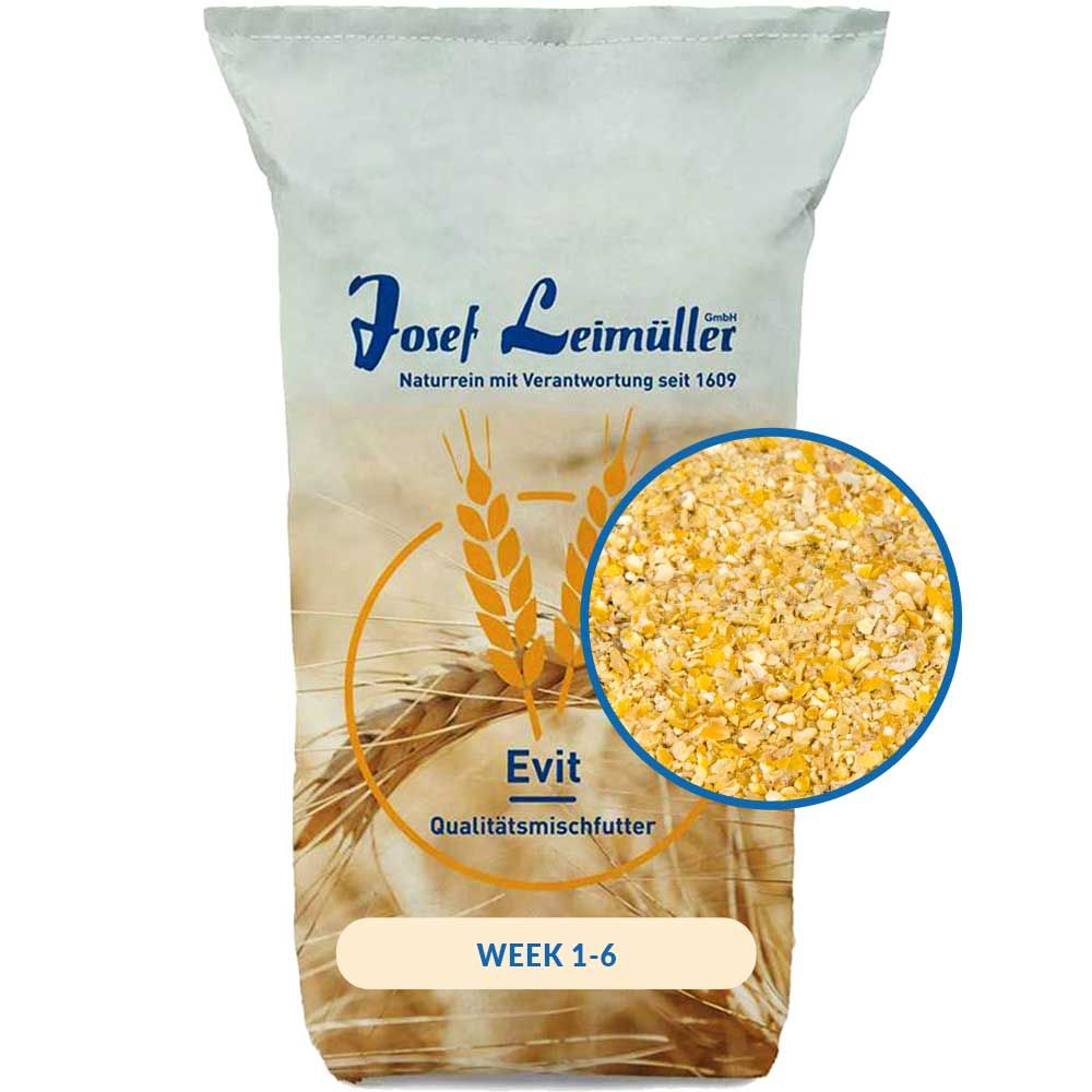 Aliment pour poussins première période 1-6 semaines Leimüller, emballage