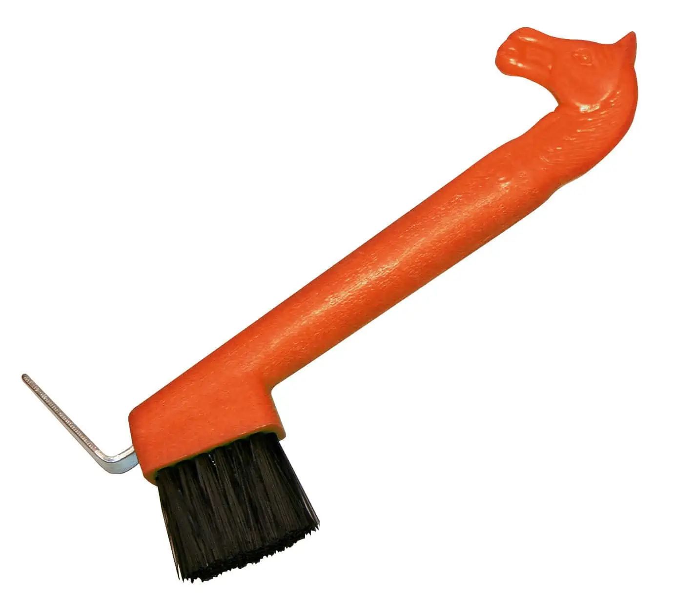Hoof pick with horse´s head orange