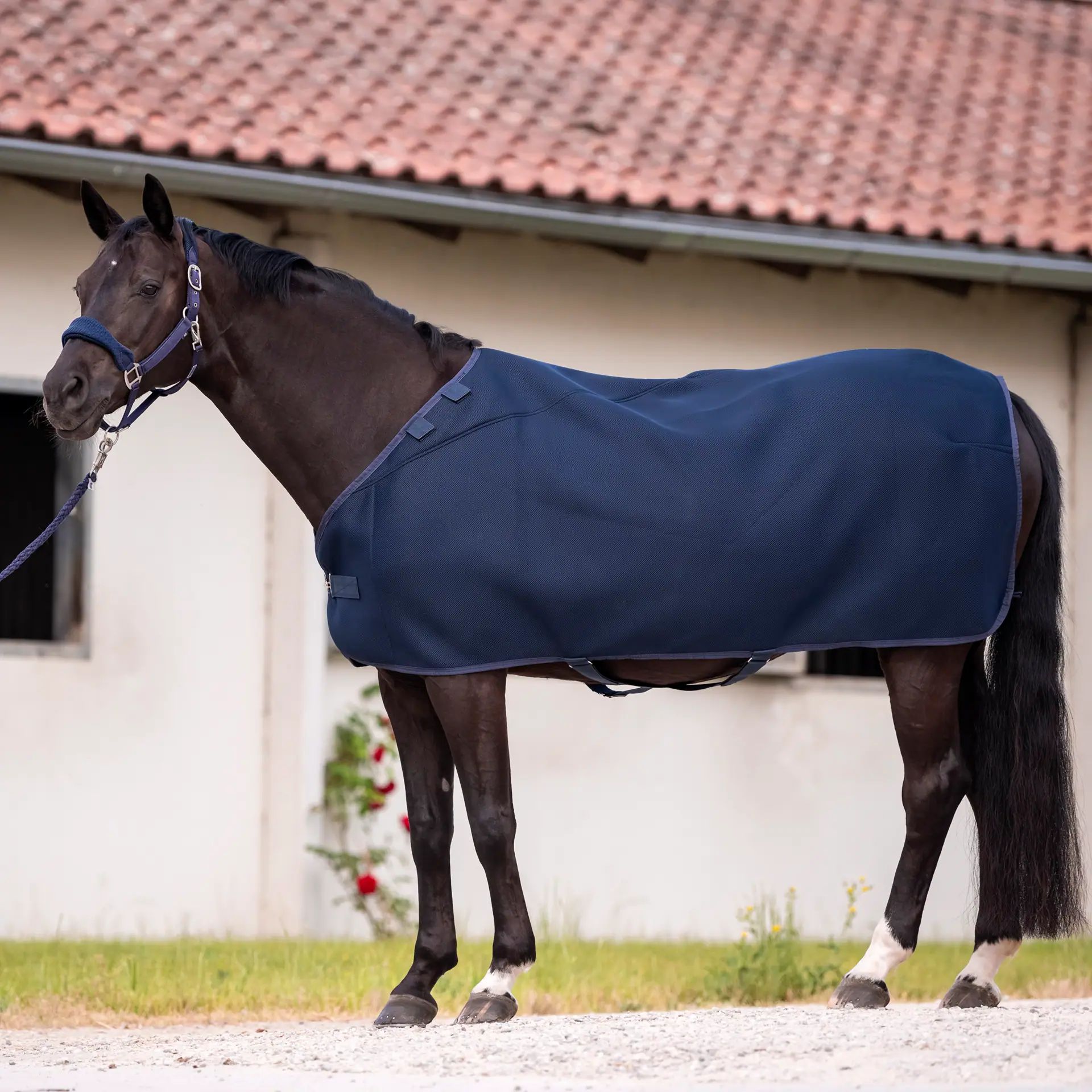 Sous-couverture BUSSE Liner 3D AIR PRO pour couvertures extérieures, en utilisation
