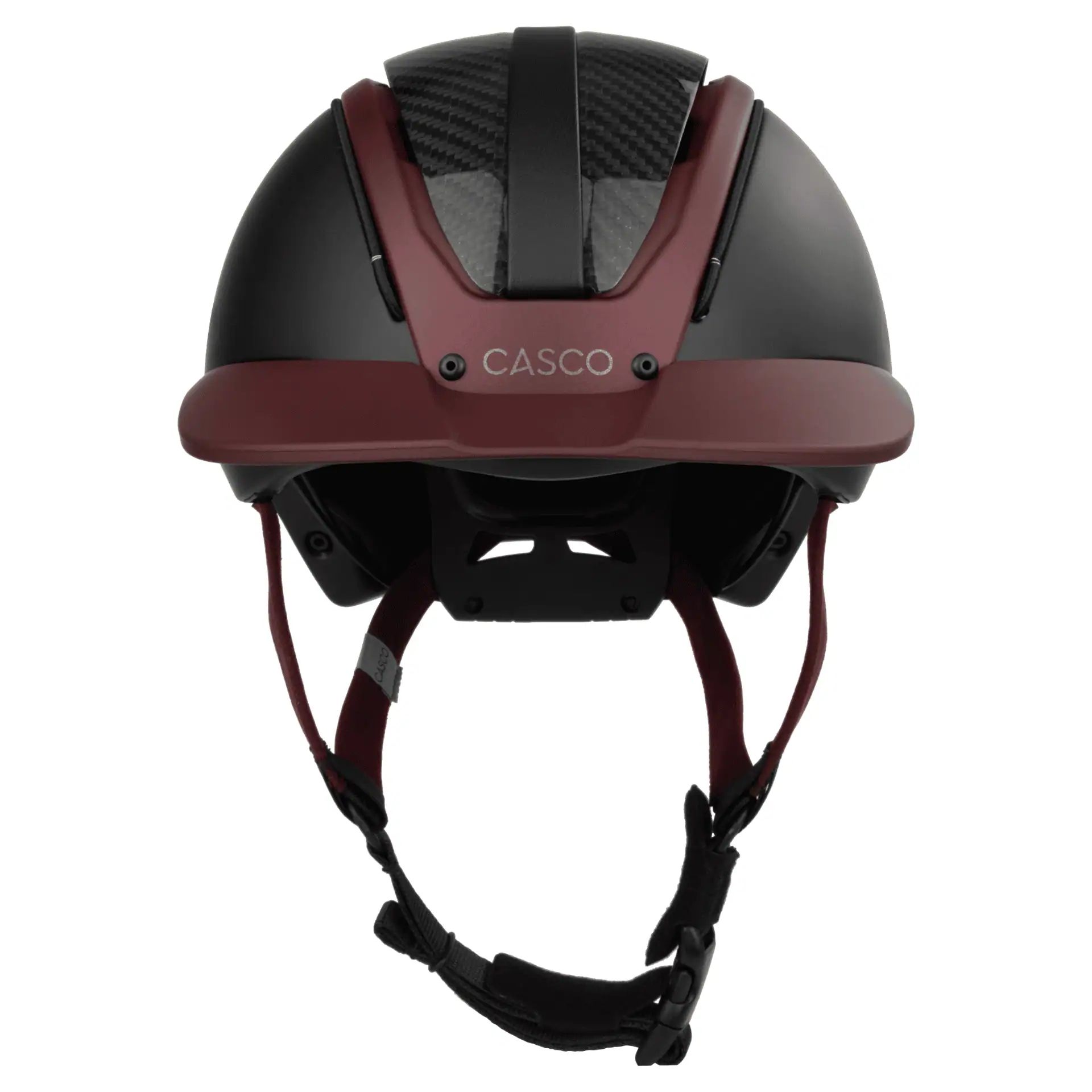 Casque d'équitation Casco Duell One Precision, design carbone, Carbon Burgundy M
