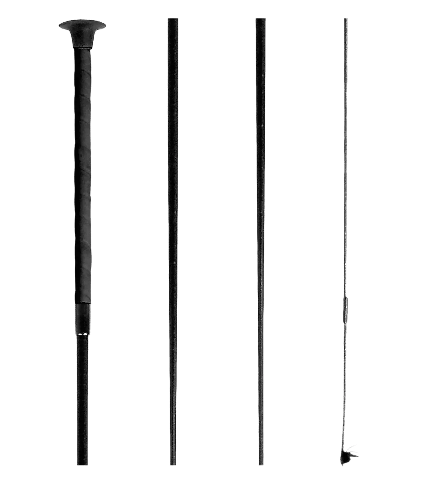 Waldhausen Dressur- und Touchiergerte, schwarz, mit Griffband und großem Knauf, 120 cm