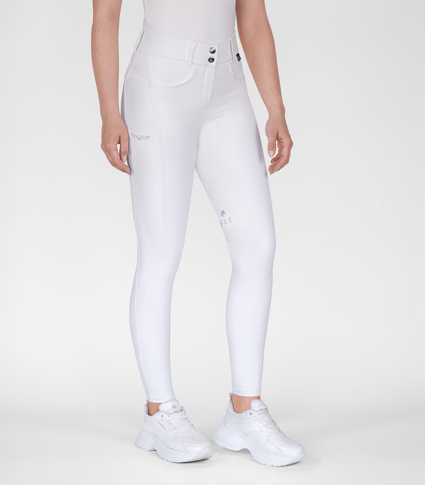 ELT Comfort Ride Glam pantaloni equitazione donna, silicone, bianco 34