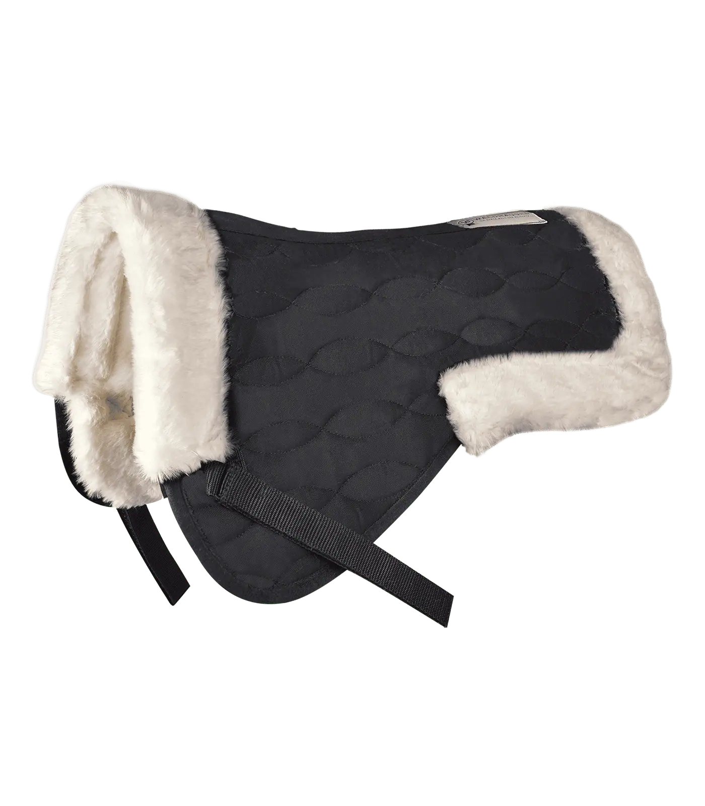 Saddle Pad with synthetic fur black/natural FULL