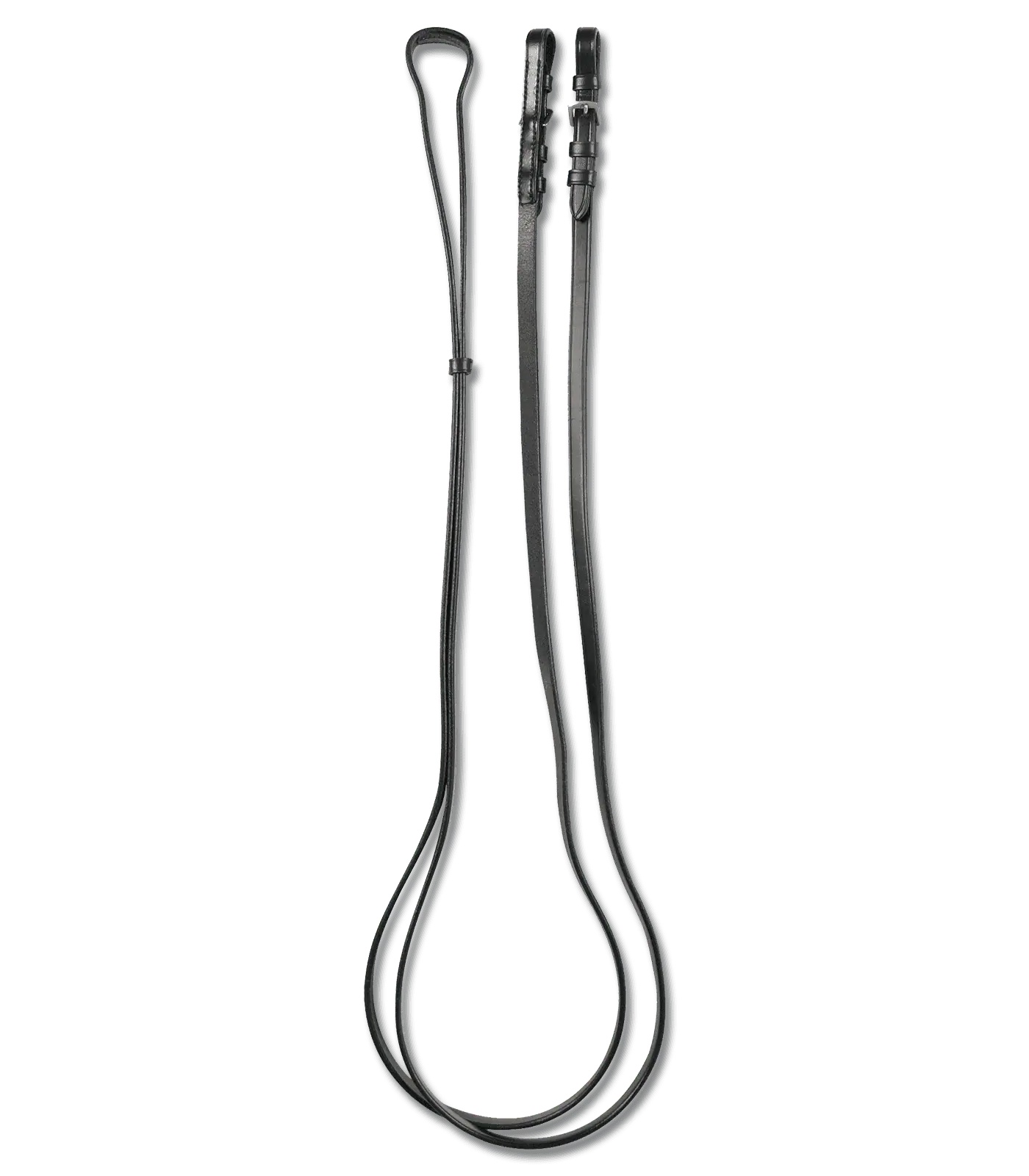 Waldhausen Leather Curb Reins with Stainless Steel Buckles, 12 mm, Black, loose product