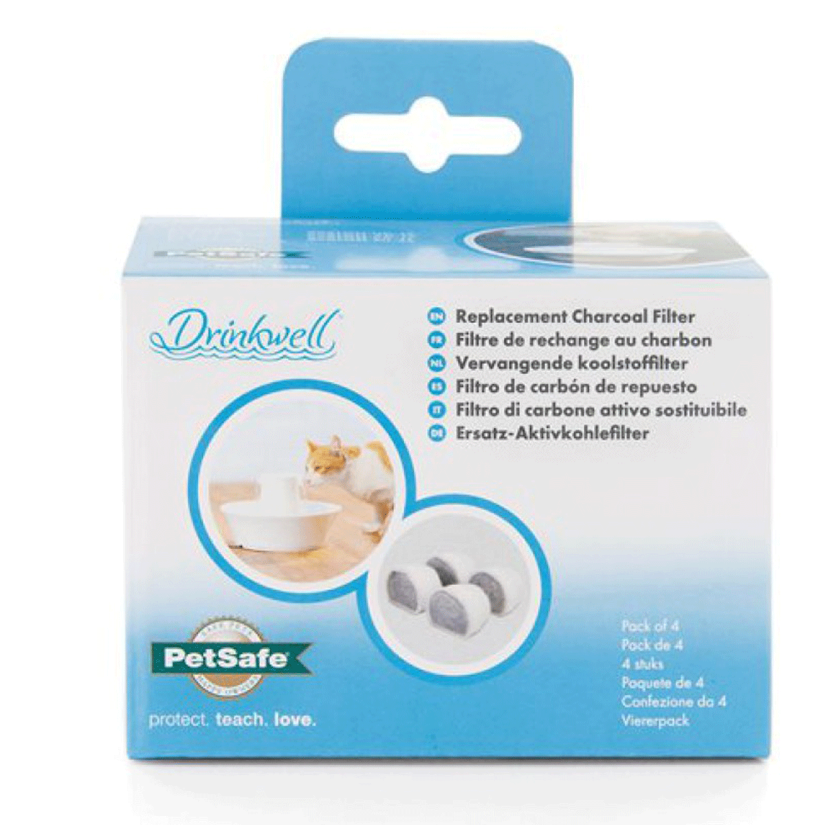 PetSafe Filtres à charbon de rechange fontaine Avalon, Pagoda & Sedona, lot de 4, emballage