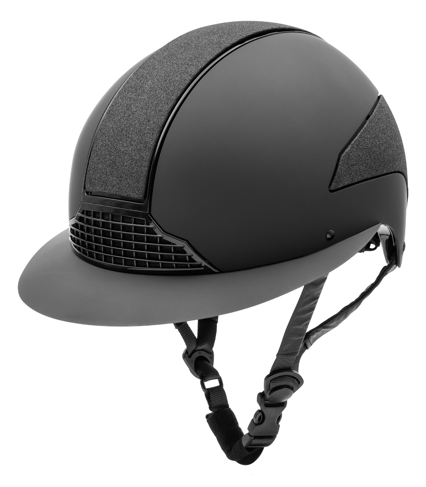 SWING Casque d'équitation H24 Lady shine, grande visière, noir mat