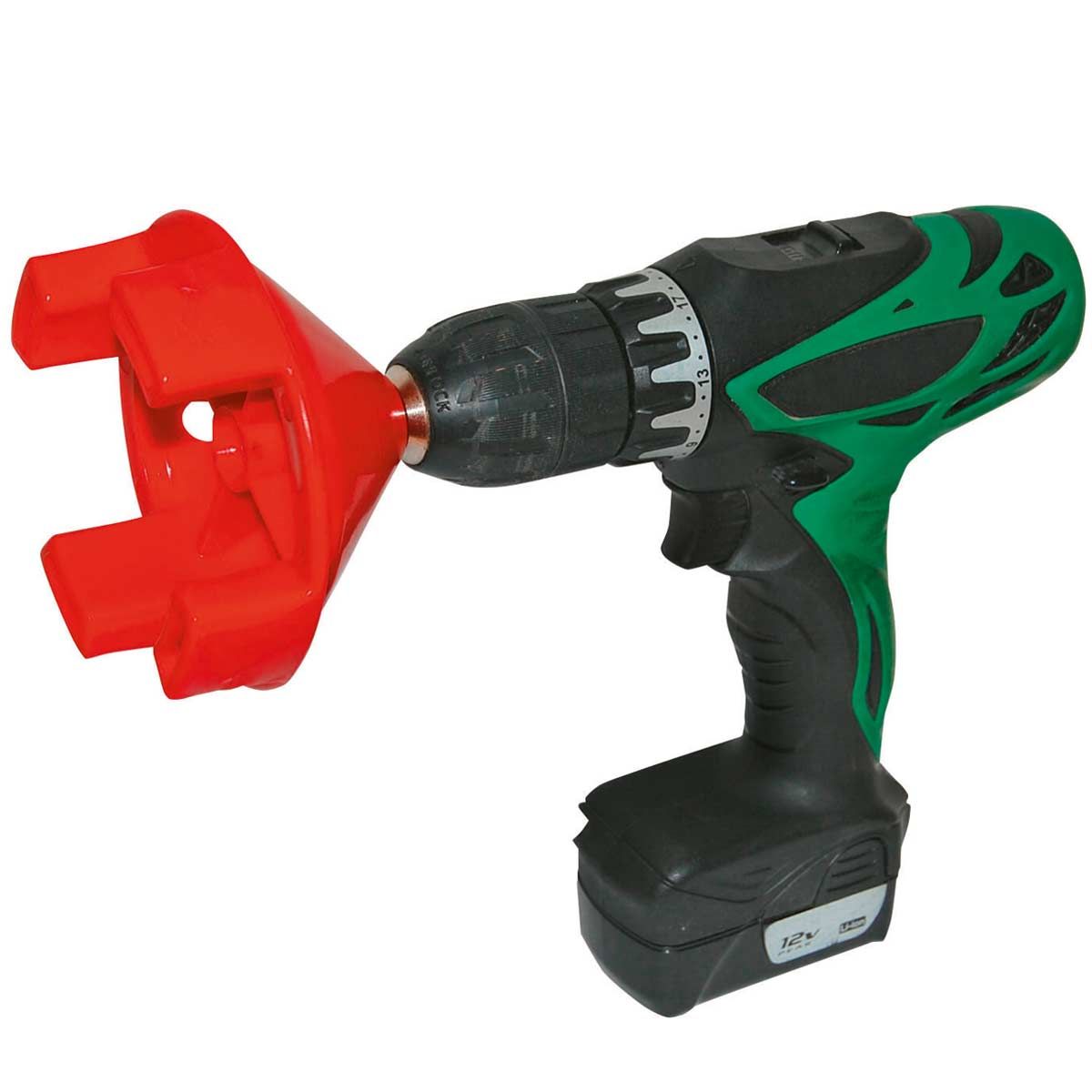 Kerbl Easy-Drill Reel Winding Adapter for Fence Reels, in use