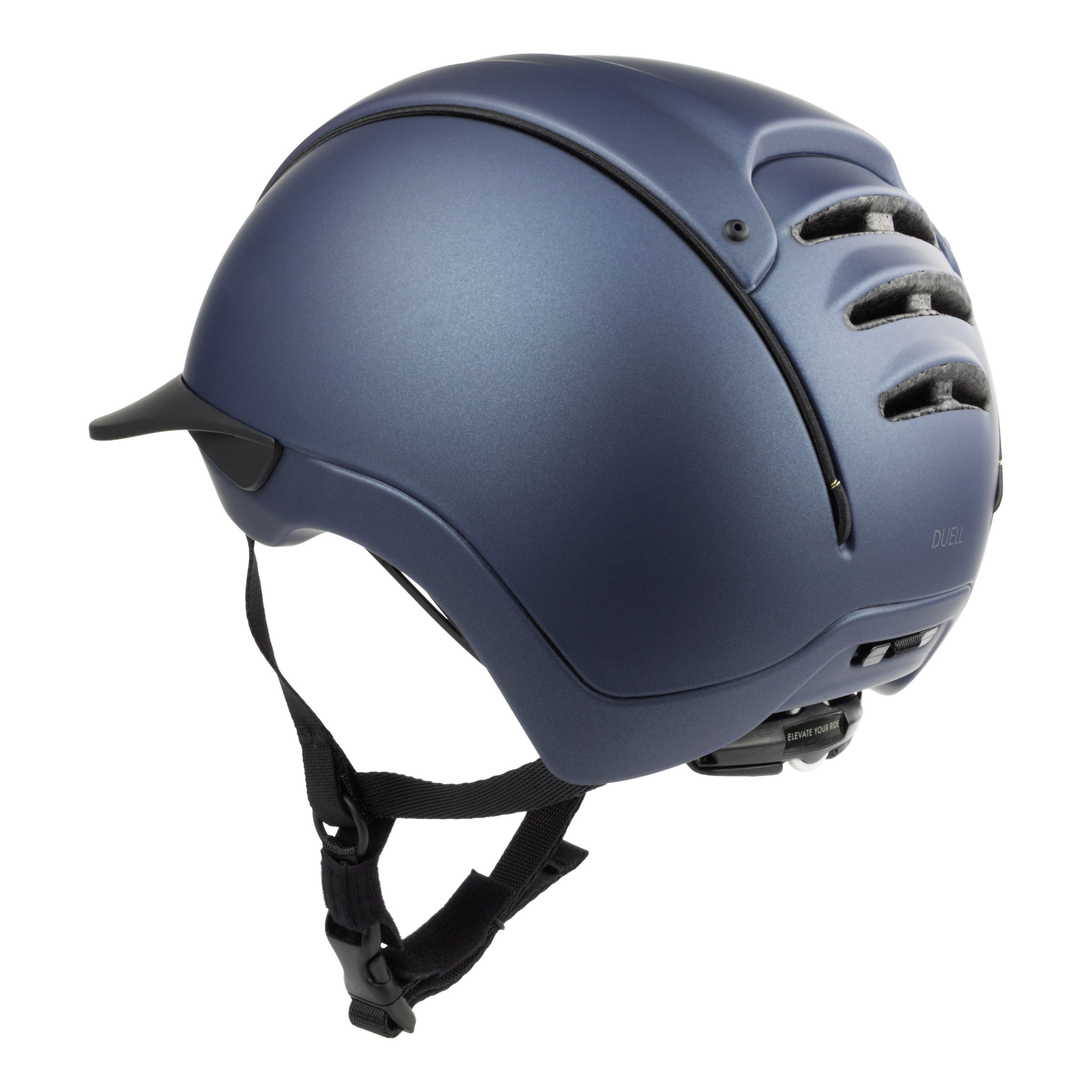 Casco DUELL Prime Marentis casque d'équitation bleu foncé mat, vue de côté